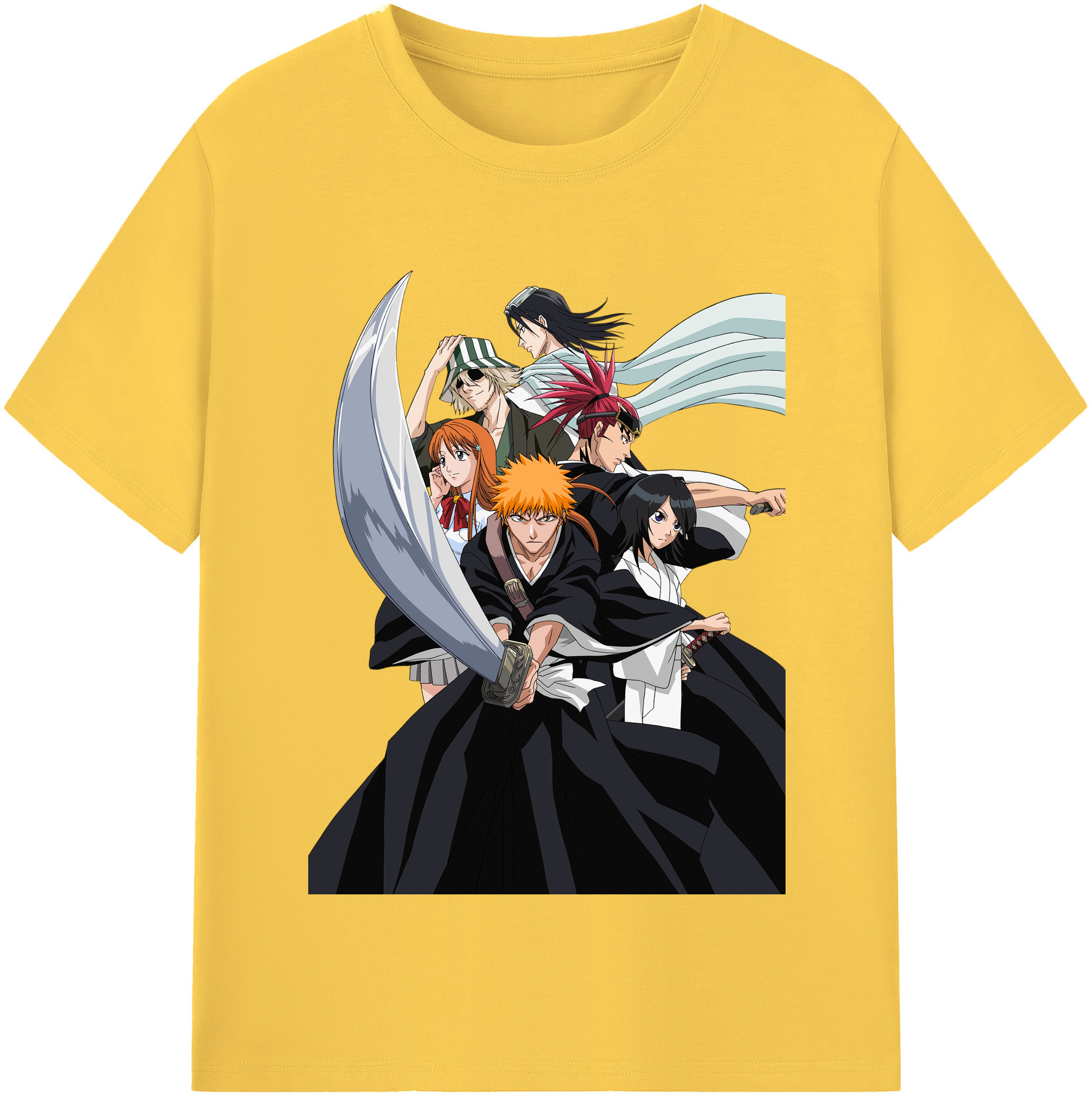 （画像用） ブリーチ 黒崎一護（くろさき いちご）BLEACH Kurosaki Ichigo 綿100％半袖Tシャツ（フロントプリント）