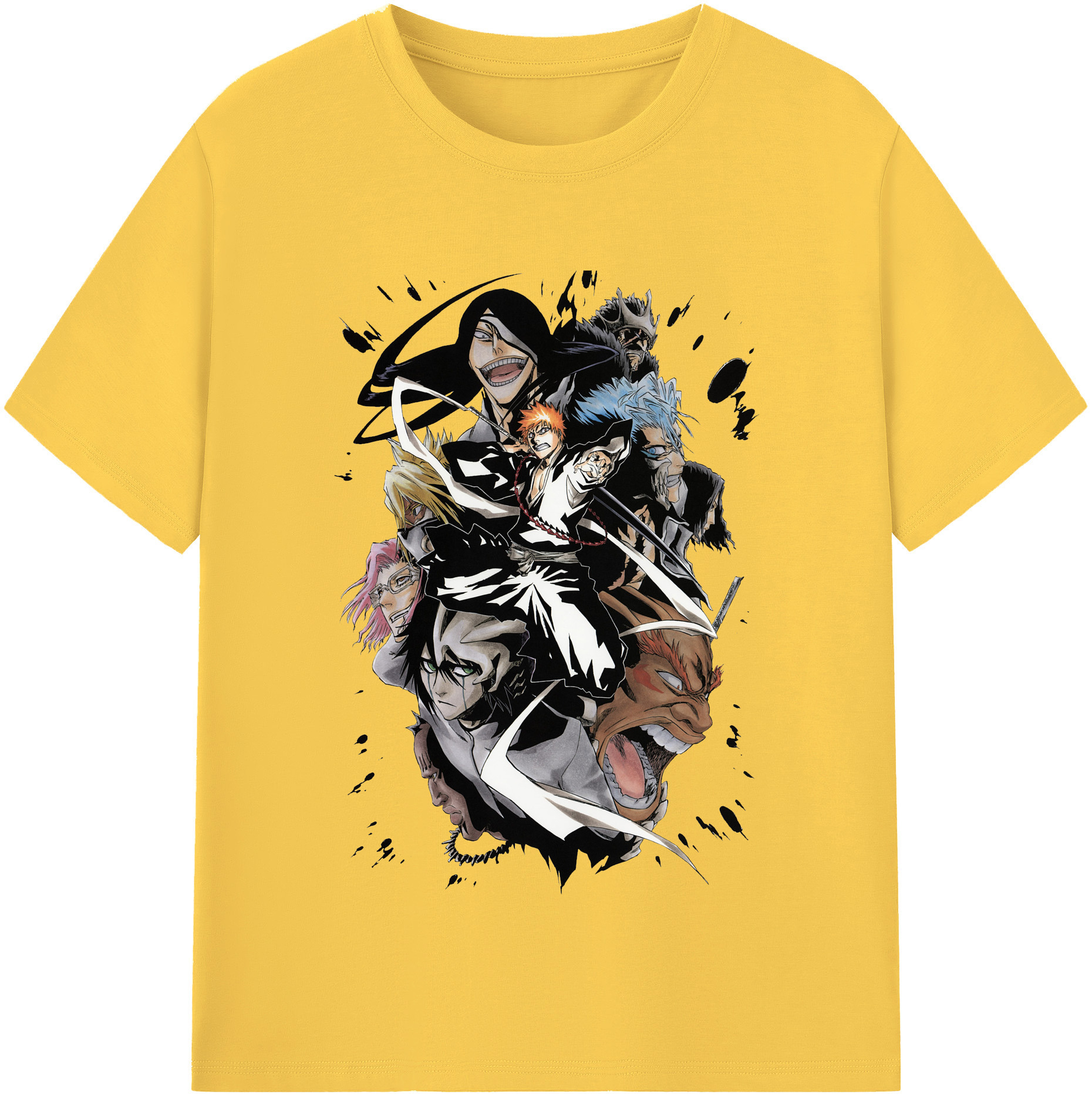 （画像用） ブリーチ 黒崎一護（くろさき いちご）BLEACH Kurosaki Ichigo 綿100％半袖Tシャツ（フロントプリント）