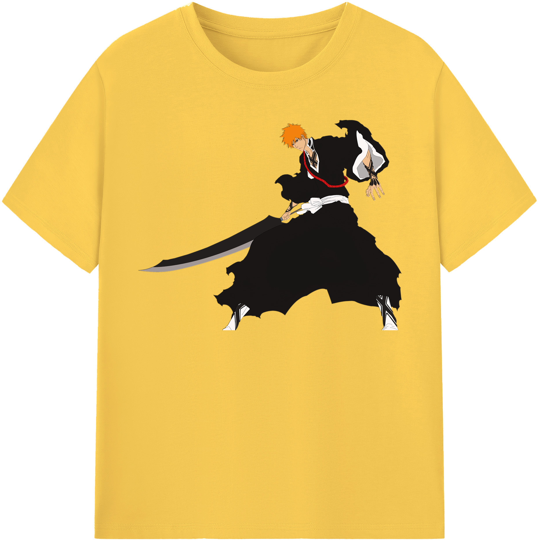 （画像用） ブリーチ 黒崎一護（くろさき いちご）BLEACH Kurosaki Ichigo 綿100％半袖Tシャツ（フロントプリント）