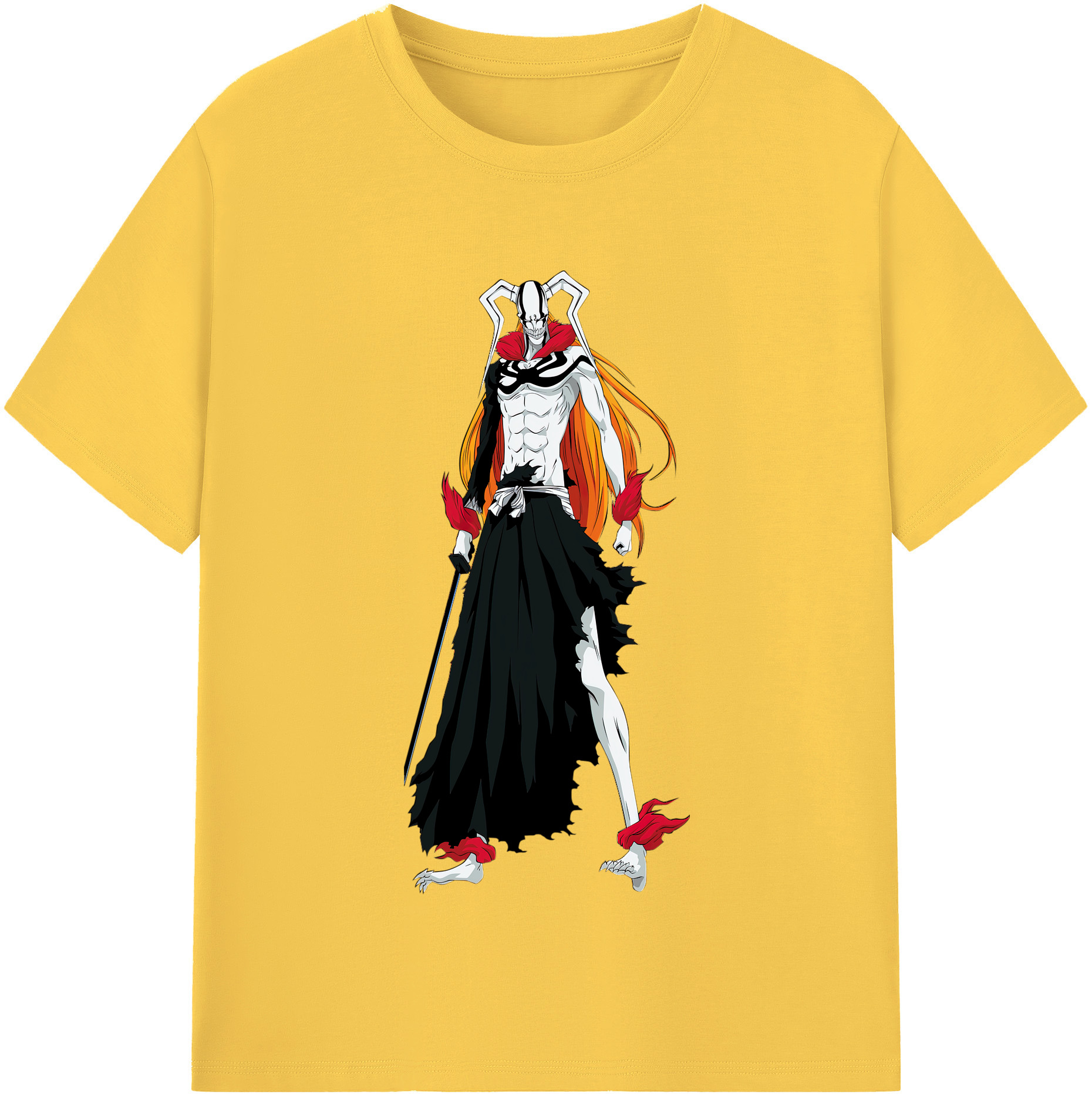 （画像用） ブリーチ 黒崎一護（くろさき いちご）BLEACH Kurosaki Ichigo 綿100％半袖Tシャツ（フロントプリント）
