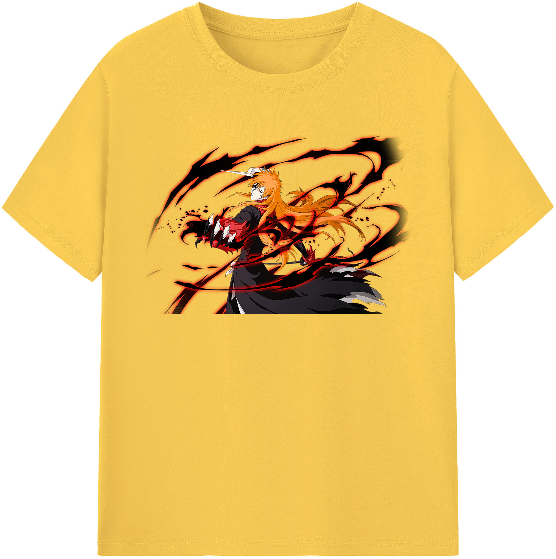 （画像用） ブリーチ 黒崎一護（くろさき いちご）BLEACH Kurosaki Ichigo 綿100％半袖Tシャツ（フロントプリント）