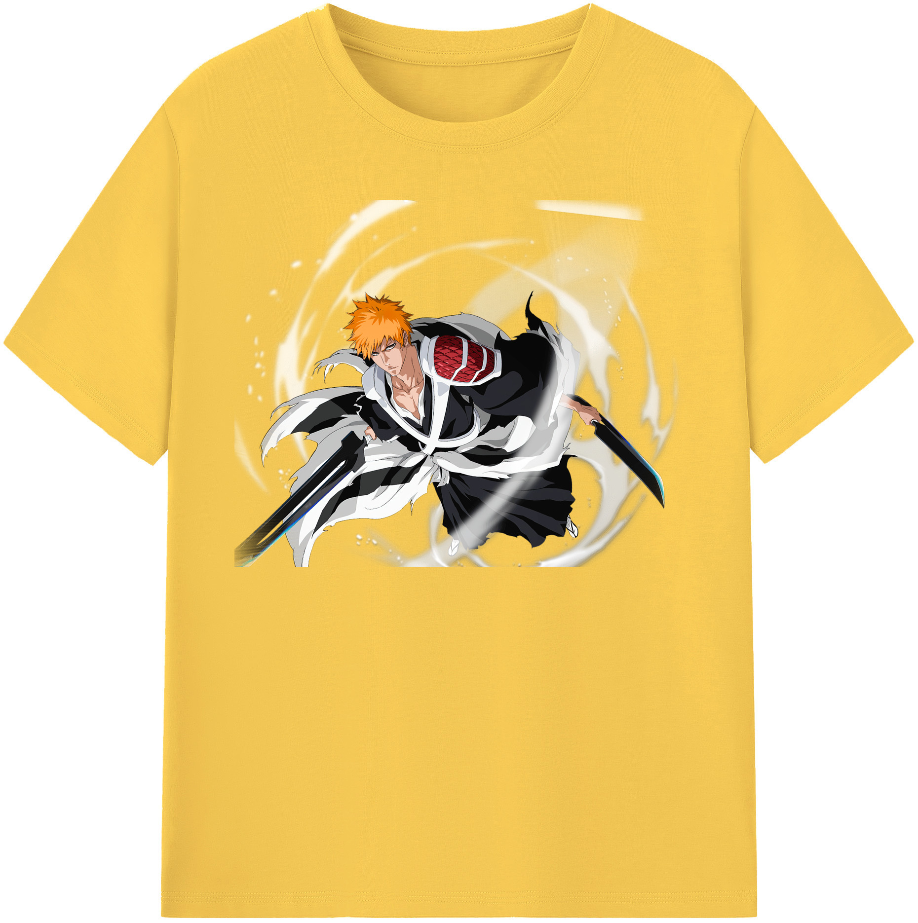 （画像用） ブリーチ 黒崎一護（くろさき いちご）BLEACH Kurosaki Ichigo 綿100％半袖Tシャツ（フロントプリント）