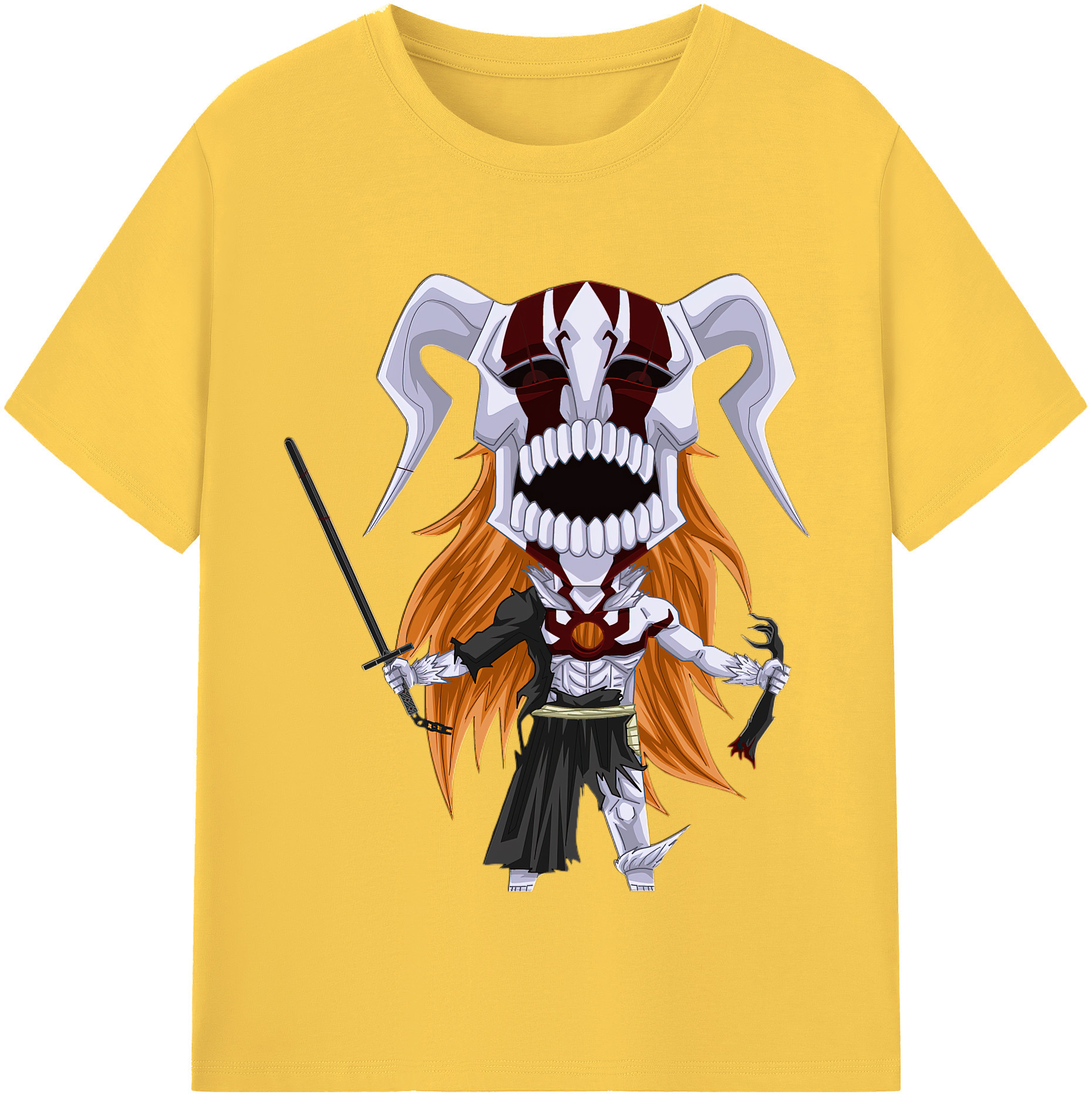 （画像用） ブリーチ 黒崎一護（くろさき いちご）BLEACH Kurosaki Ichigo 綿100％半袖Tシャツ（フロントプリント）