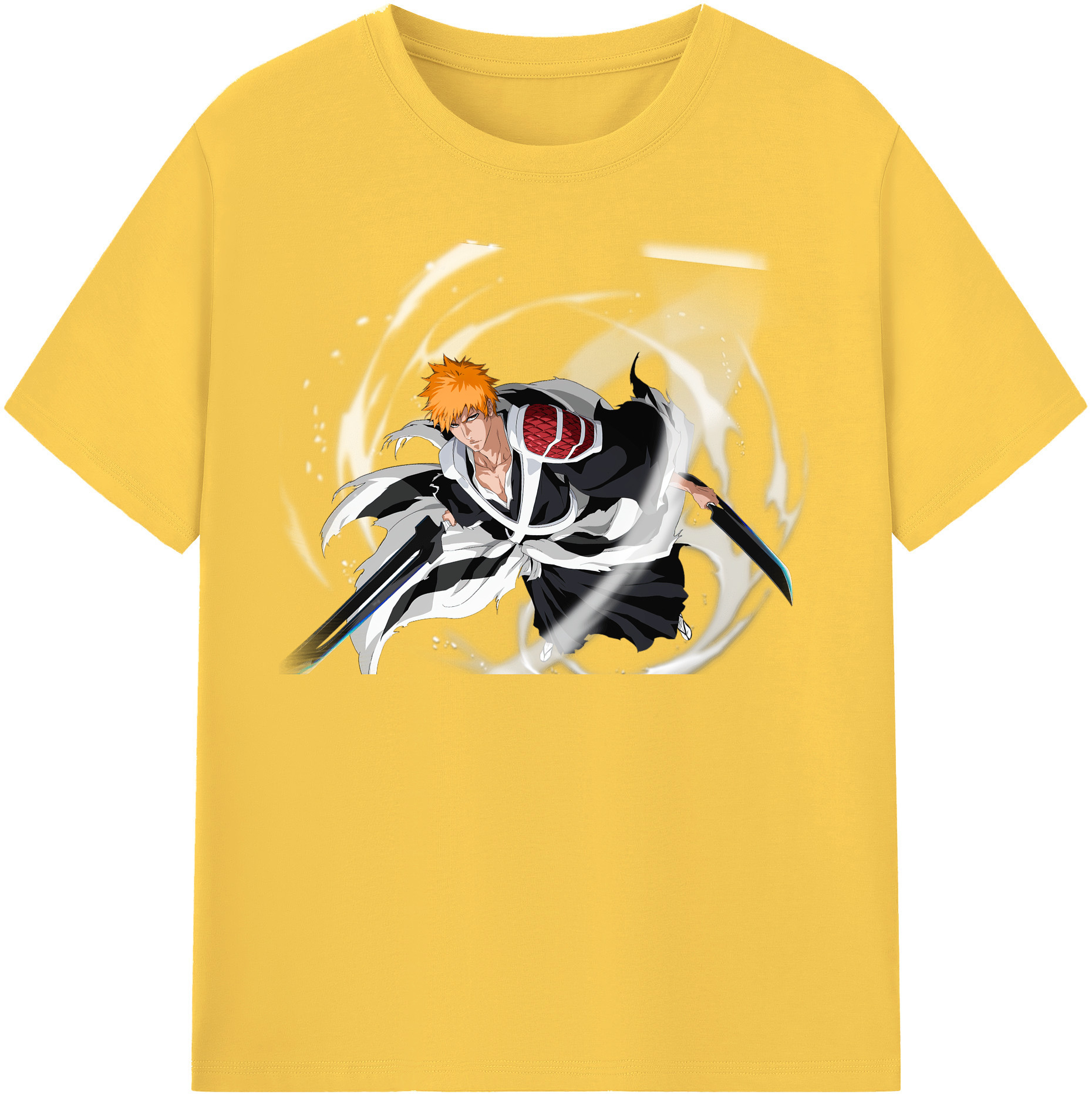（画像用） ブリーチ 黒崎一護（くろさき いちご）BLEACH Kurosaki Ichigo 綿100％半袖Tシャツ（フロントプリント）