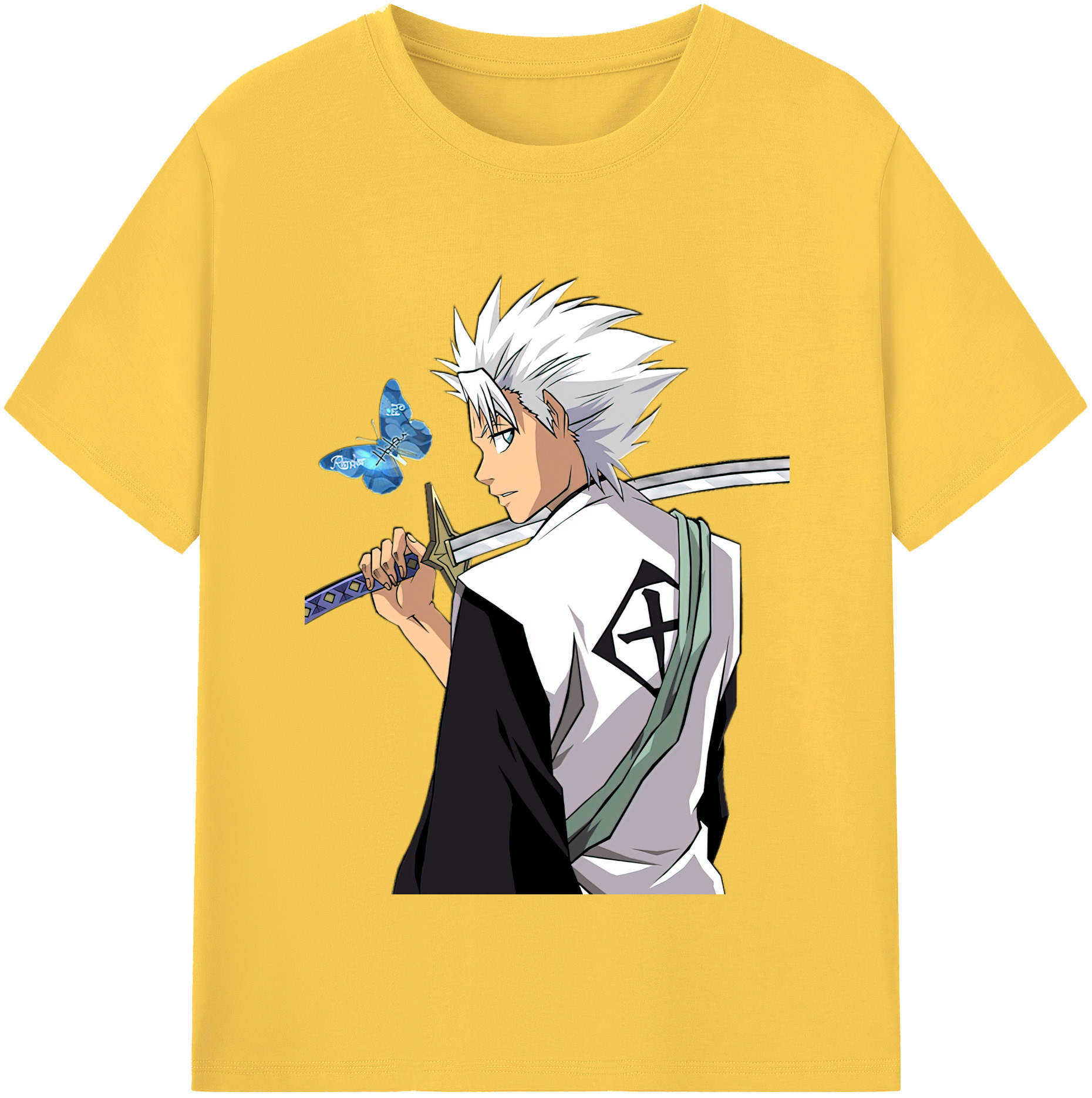 （画像用） ブリーチ 日番谷冬獅郎（ひつがや とうしろう） BLEACH Hitsugaya Toushirou 綿100％半袖Tシャツ（フロントプリント）