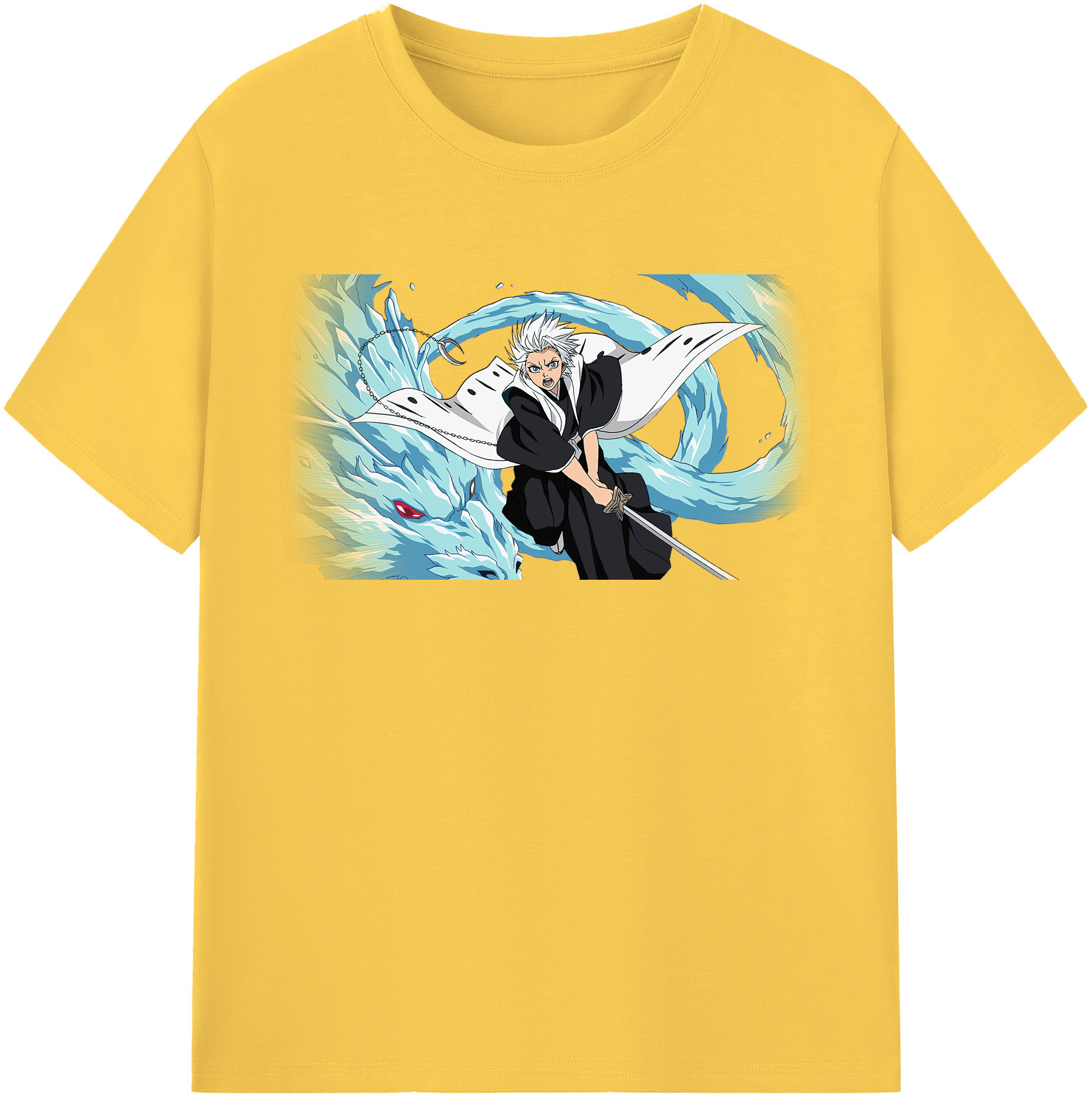 （画像用） ブリーチ 日番谷冬獅郎（ひつがや とうしろう） BLEACH Hitsugaya Toushirou 綿100％半袖Tシャツ（フロントプリント）