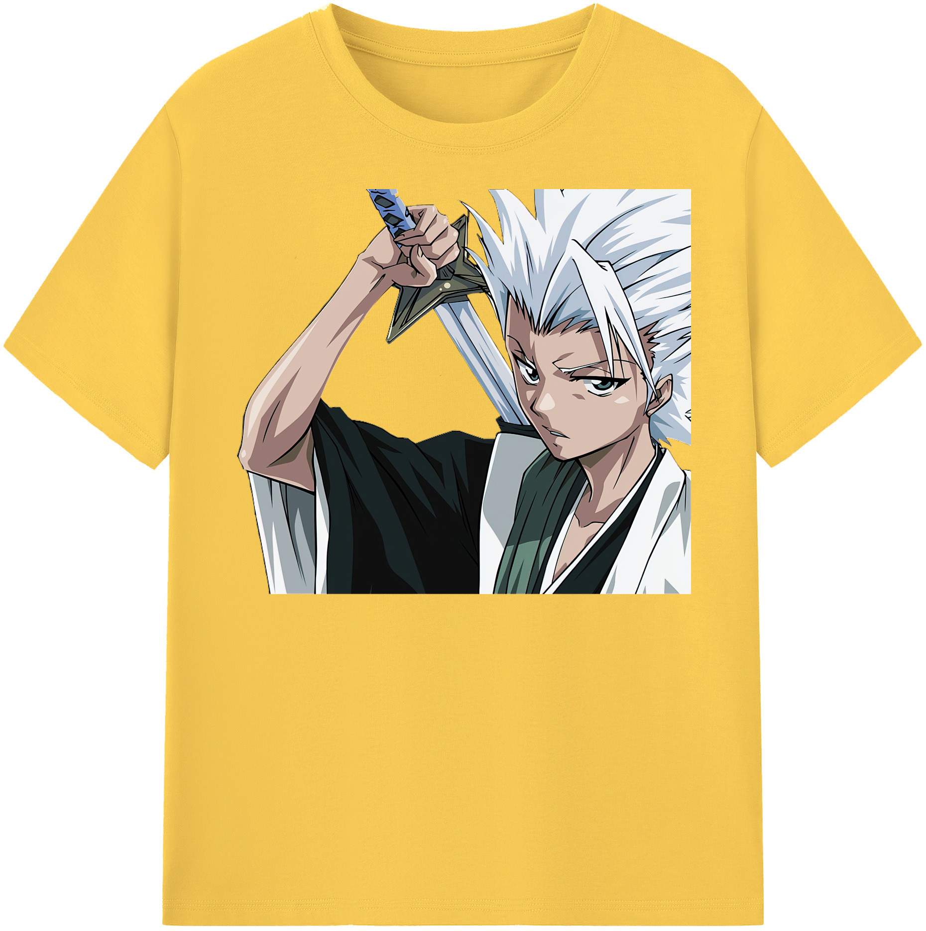（画像用） ブリーチ 日番谷冬獅郎（ひつがや とうしろう） BLEACH Hitsugaya Toushirou 綿100％半袖Tシャツ（フロントプリント）