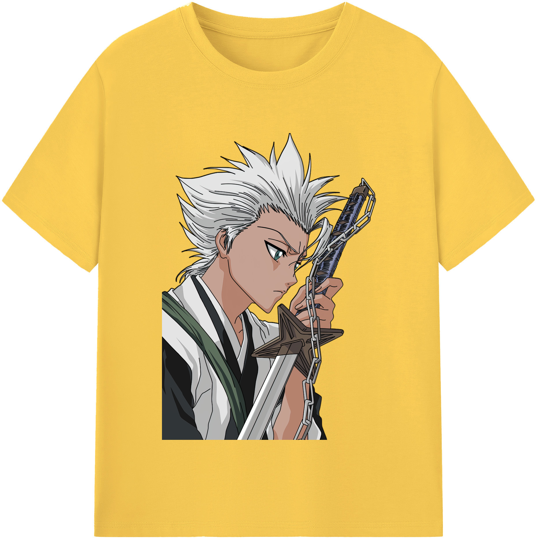 （画像用） ブリーチ 日番谷冬獅郎（ひつがや とうしろう） BLEACH Hitsugaya Toushirou 綿100％半袖Tシャツ（フロントプリント）