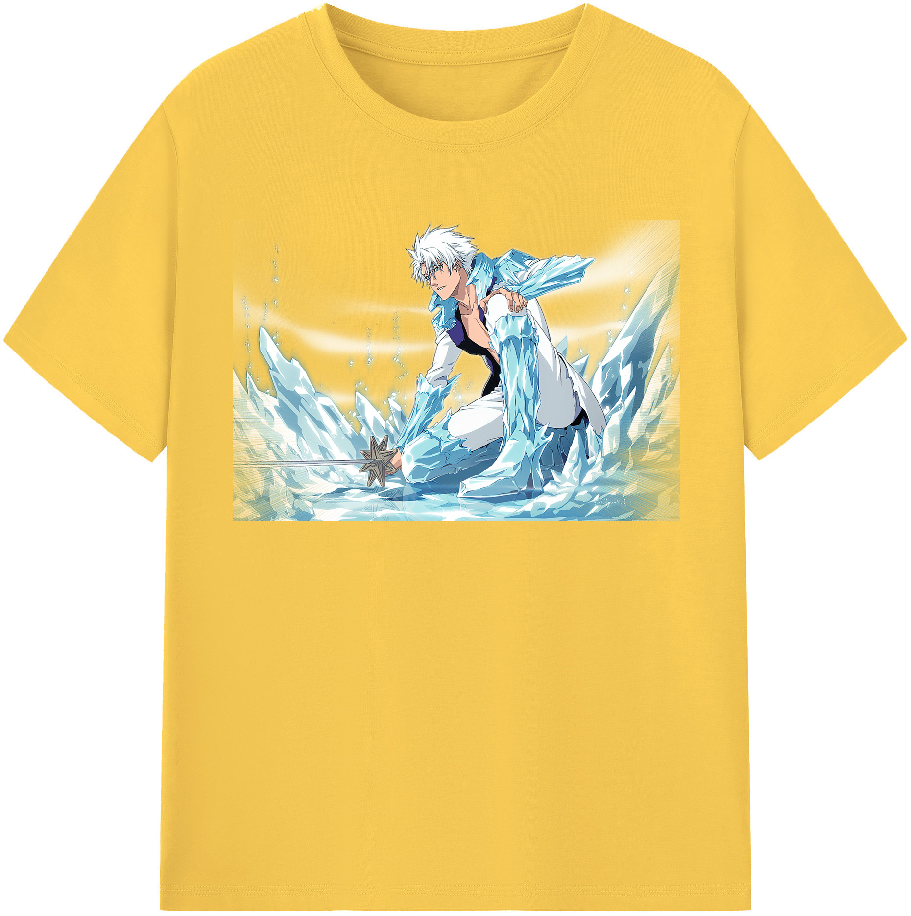 （画像用） ブリーチ 日番谷冬獅郎（ひつがや とうしろう） BLEACH Hitsugaya Toushirou 綿100％半袖Tシャツ（フロントプリント）