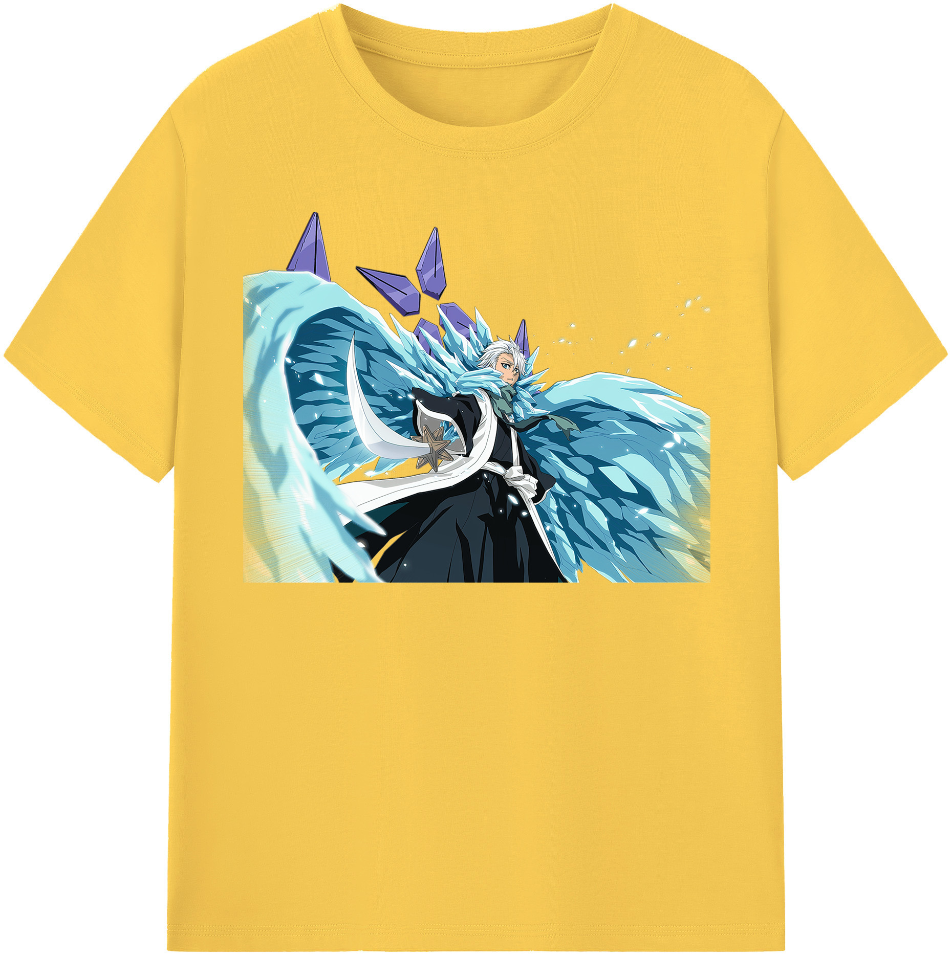 （画像用） ブリーチ 日番谷冬獅郎（ひつがや とうしろう） BLEACH Hitsugaya Toushirou 綿100％半袖Tシャツ（フロントプリント）