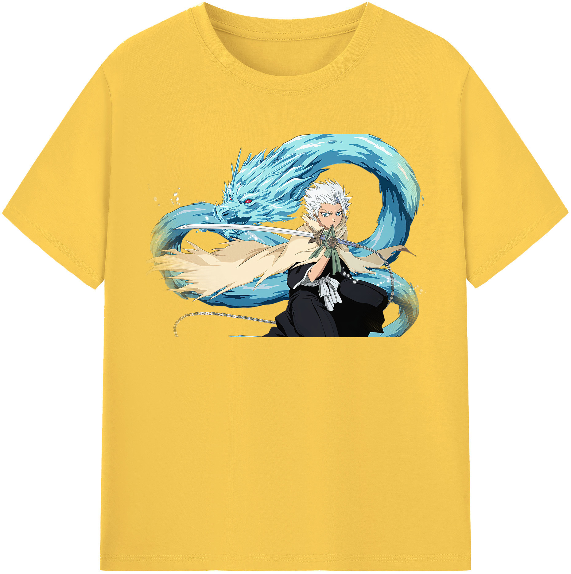 （画像用） ブリーチ 日番谷冬獅郎（ひつがや とうしろう） BLEACH Hitsugaya Toushirou 綿100％半袖Tシャツ（フロントプリント）