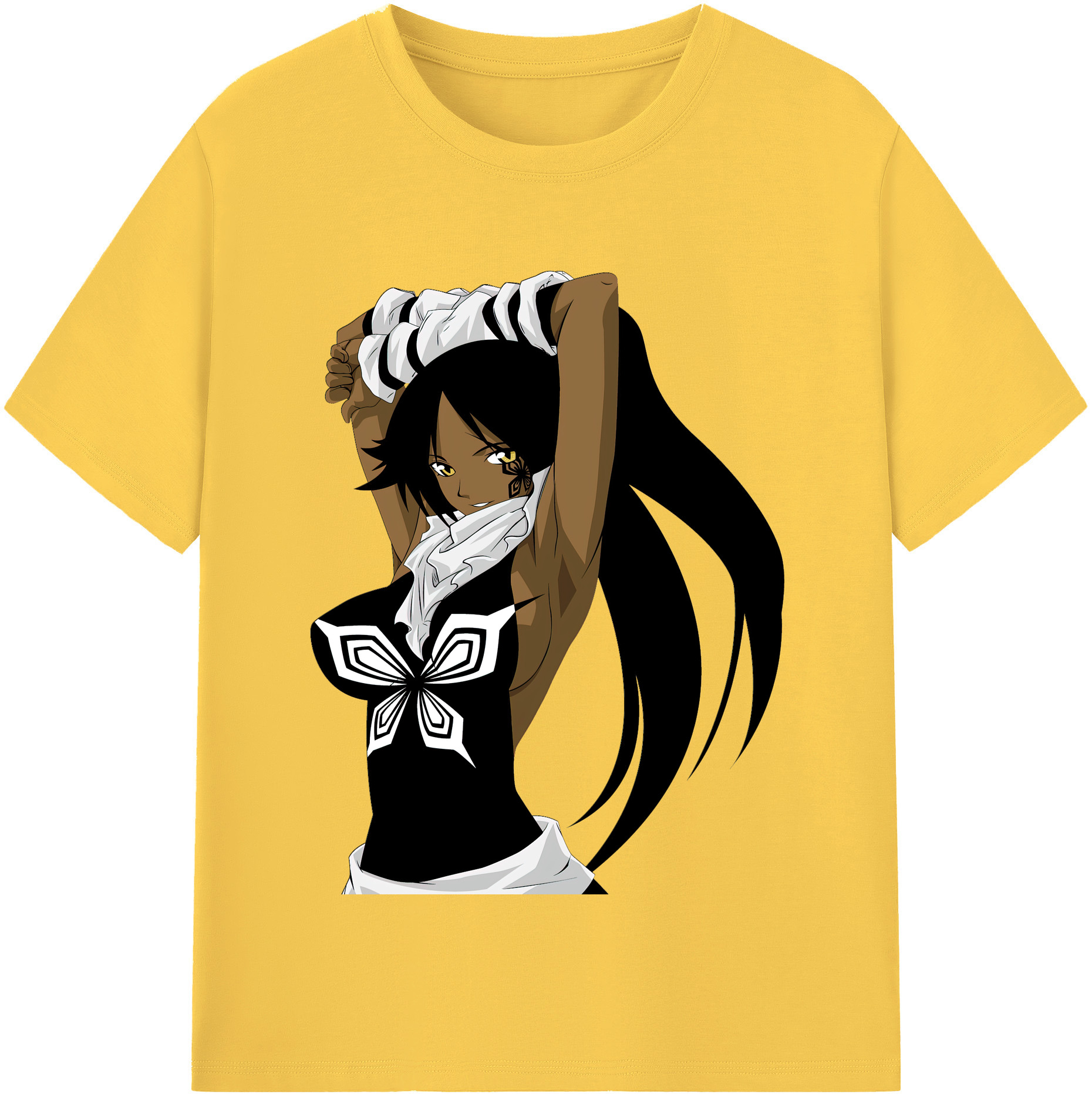 （画像用） ブリーチ 四楓院 夜一（しほういん よるいち） BLEACH Shihouin Yoruichi 綿100％半袖Tシャツ（フロントプリント）