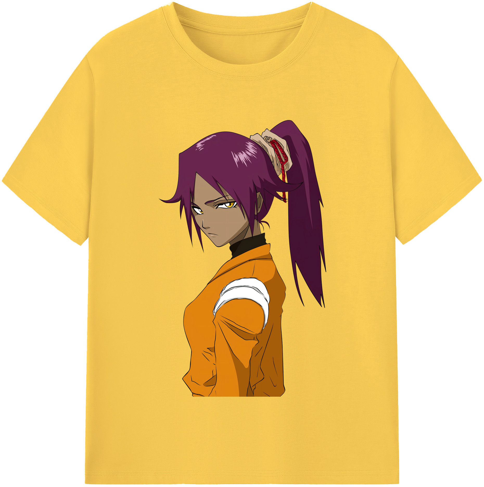 （画像用） ブリーチ 四楓院 夜一（しほういん よるいち） BLEACH Shihouin Yoruichi 綿100％半袖Tシャツ（フロントプリント）