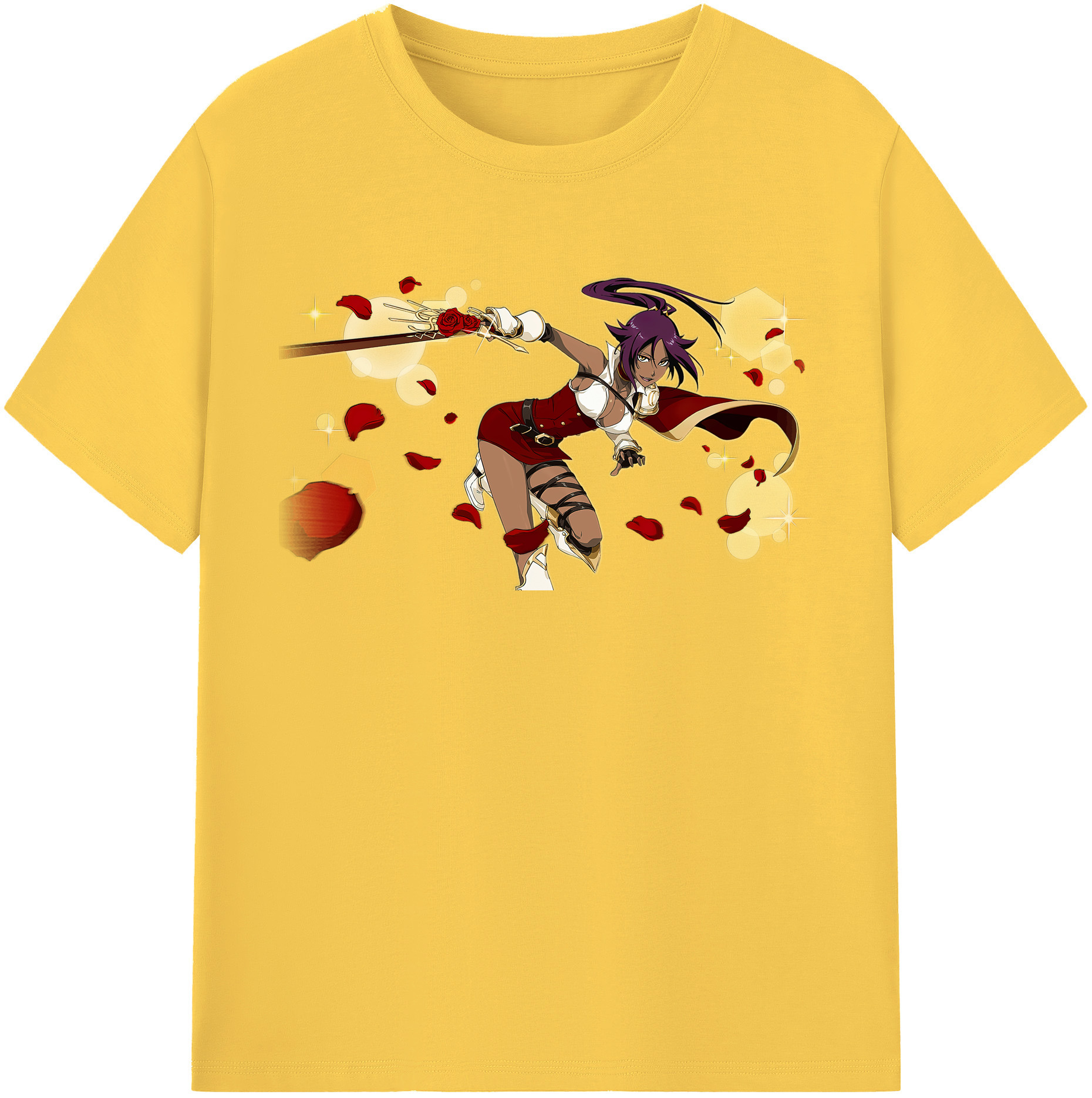 （画像用） ブリーチ 四楓院 夜一（しほういん よるいち） BLEACH Shihouin Yoruichi 綿100％半袖Tシャツ（フロントプリント）