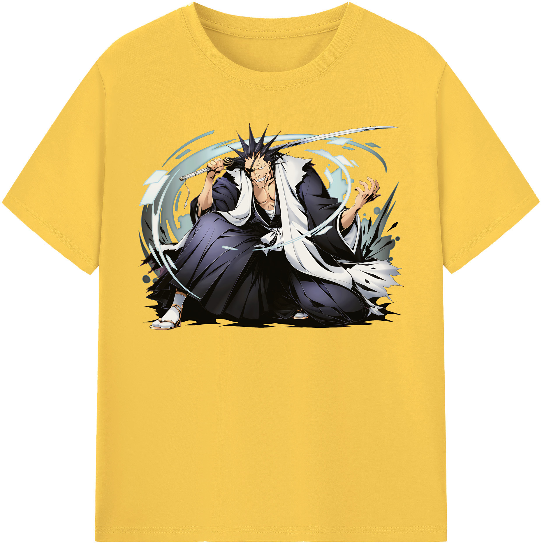 （画像用） ブリーチ ざらき けんぱち BLEACH Zaraki Kenpachi 綿100％半袖Tシャツ（フロントプリント）