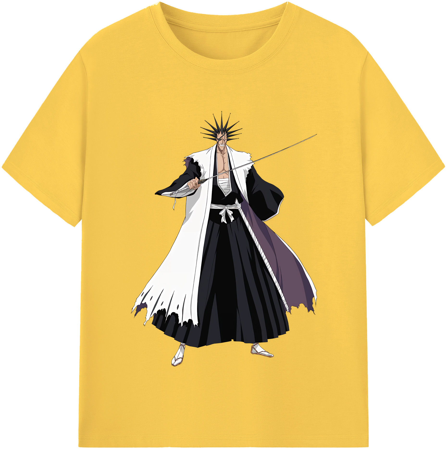 （画像用） ブリーチ ざらき けんぱち BLEACH Zaraki Kenpachi 綿100％半袖Tシャツ（フロントプリント）