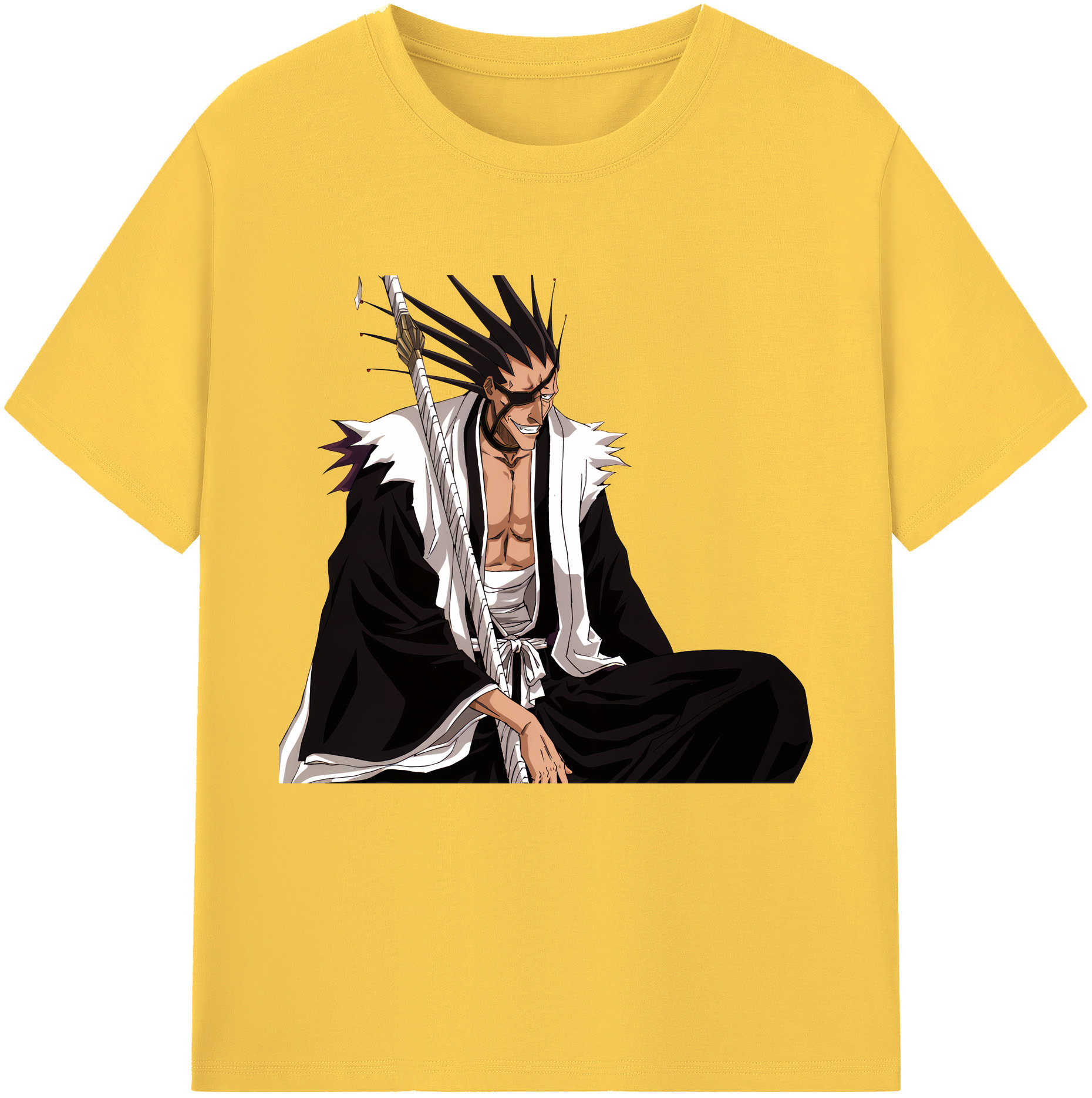 （画像用） ブリーチ ざらき けんぱち BLEACH Zaraki Kenpachi 綿100％半袖Tシャツ（フロントプリント）