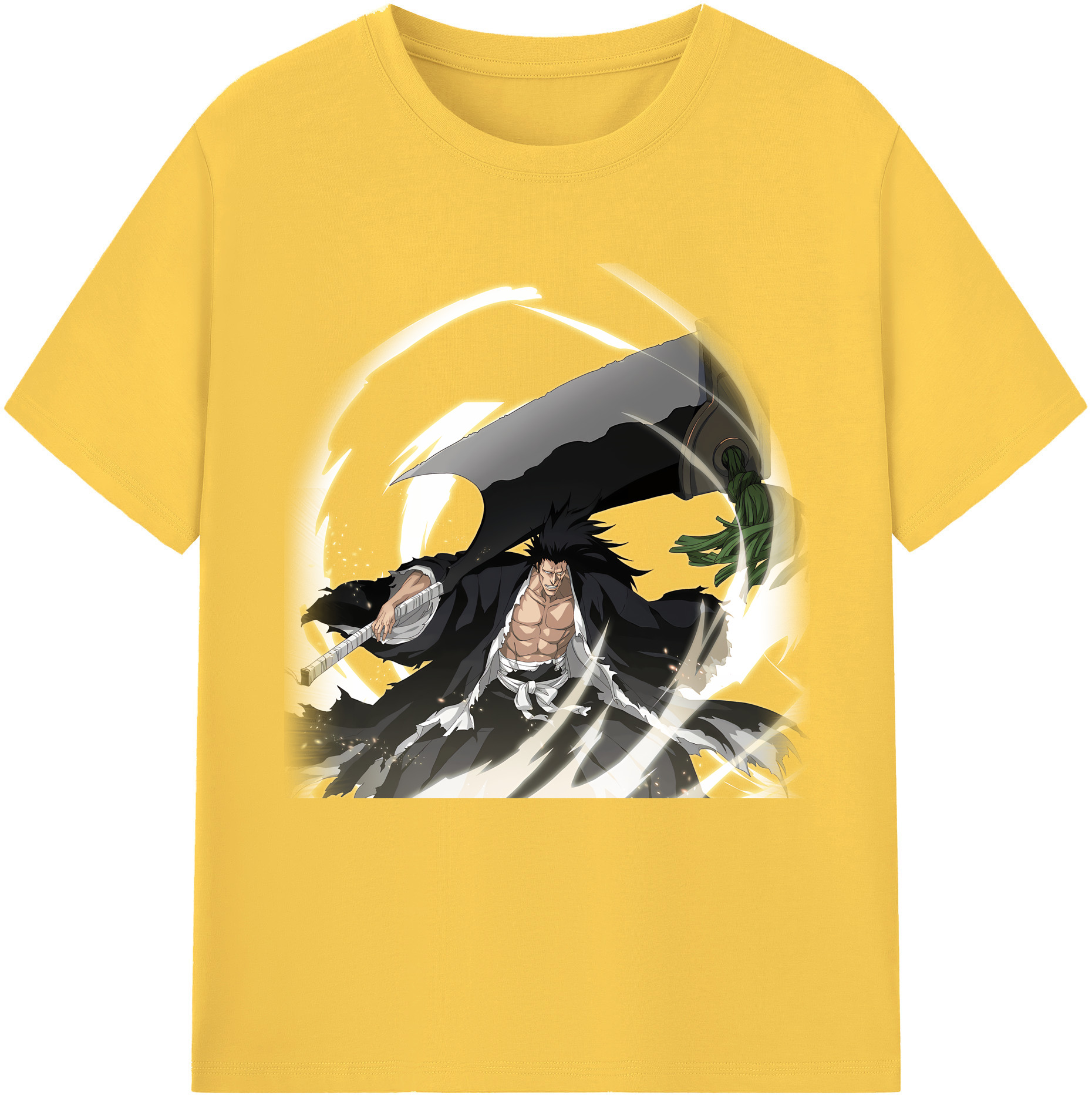 （画像用） ブリーチ ざらき けんぱち BLEACH Zaraki Kenpachi 綿100％半袖Tシャツ（フロントプリント）