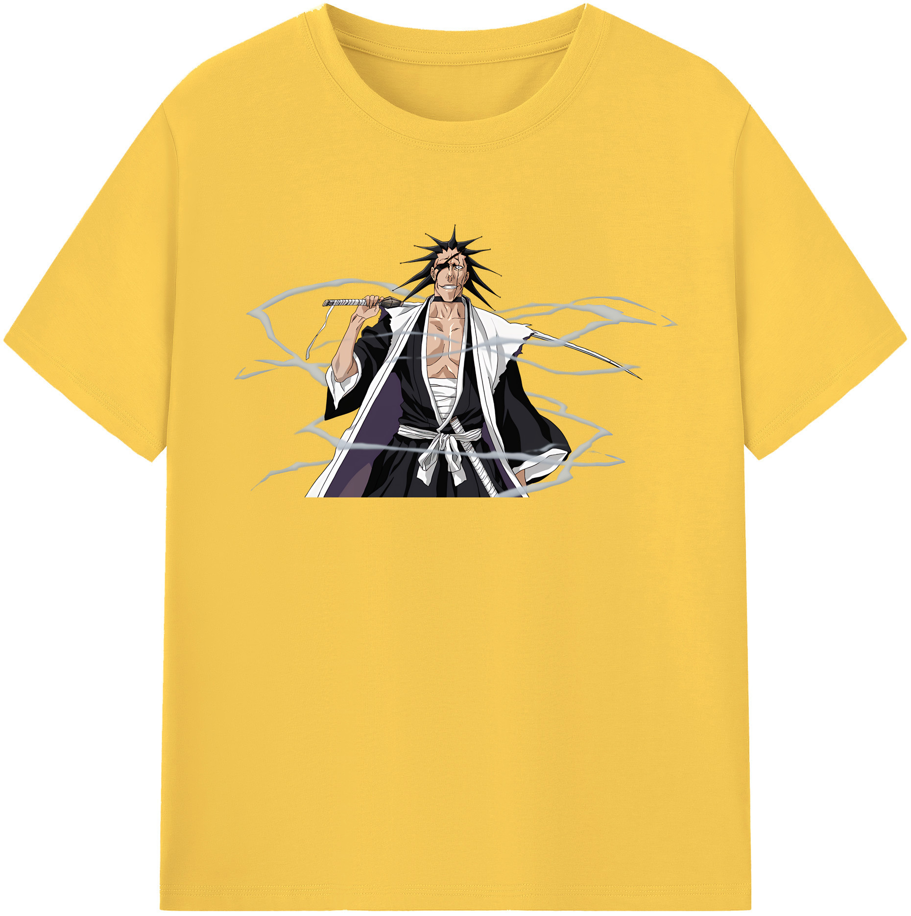 （画像用） ブリーチ ざらき けんぱち BLEACH Zaraki Kenpachi 綿100％半袖Tシャツ（フロントプリント）