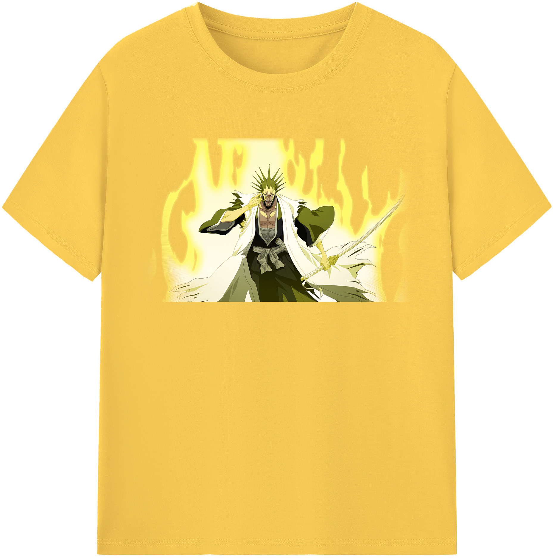 （画像用） ブリーチ ざらき けんぱち BLEACH Zaraki Kenpachi 綿100％半袖Tシャツ（フロントプリント）