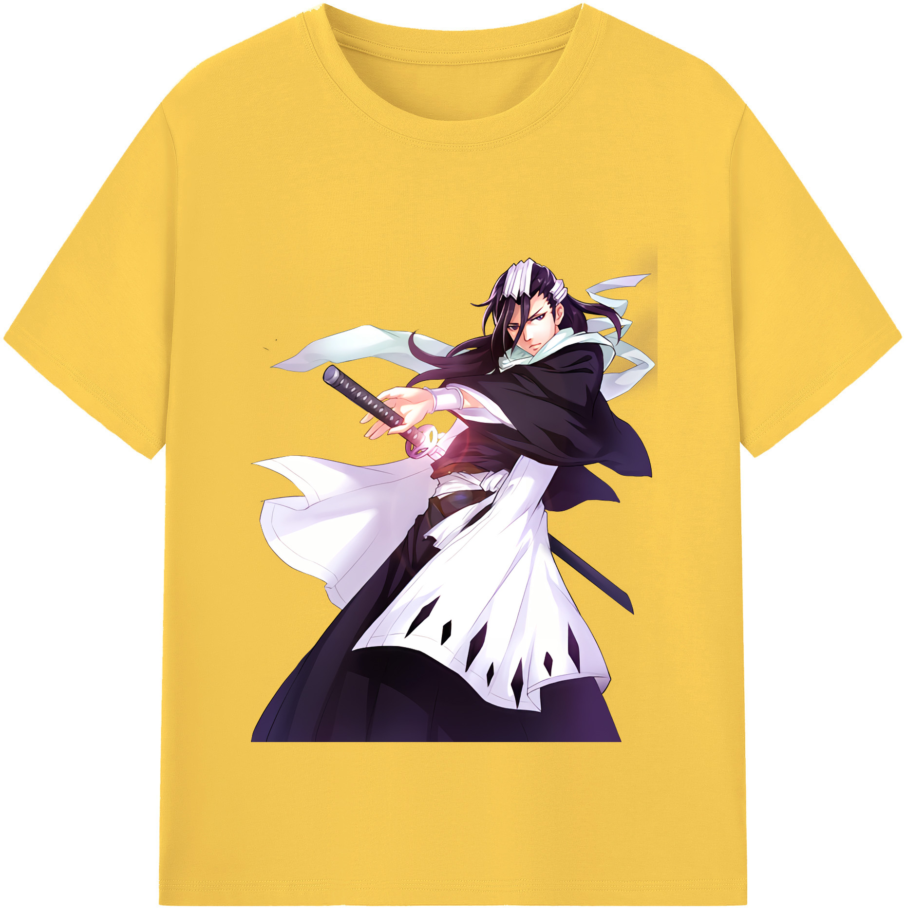 （画像用） ブリーチ くちき びゃくや BLEACH Kuchiki Byakuya 綿100％半袖Tシャツ（フロントプリント）