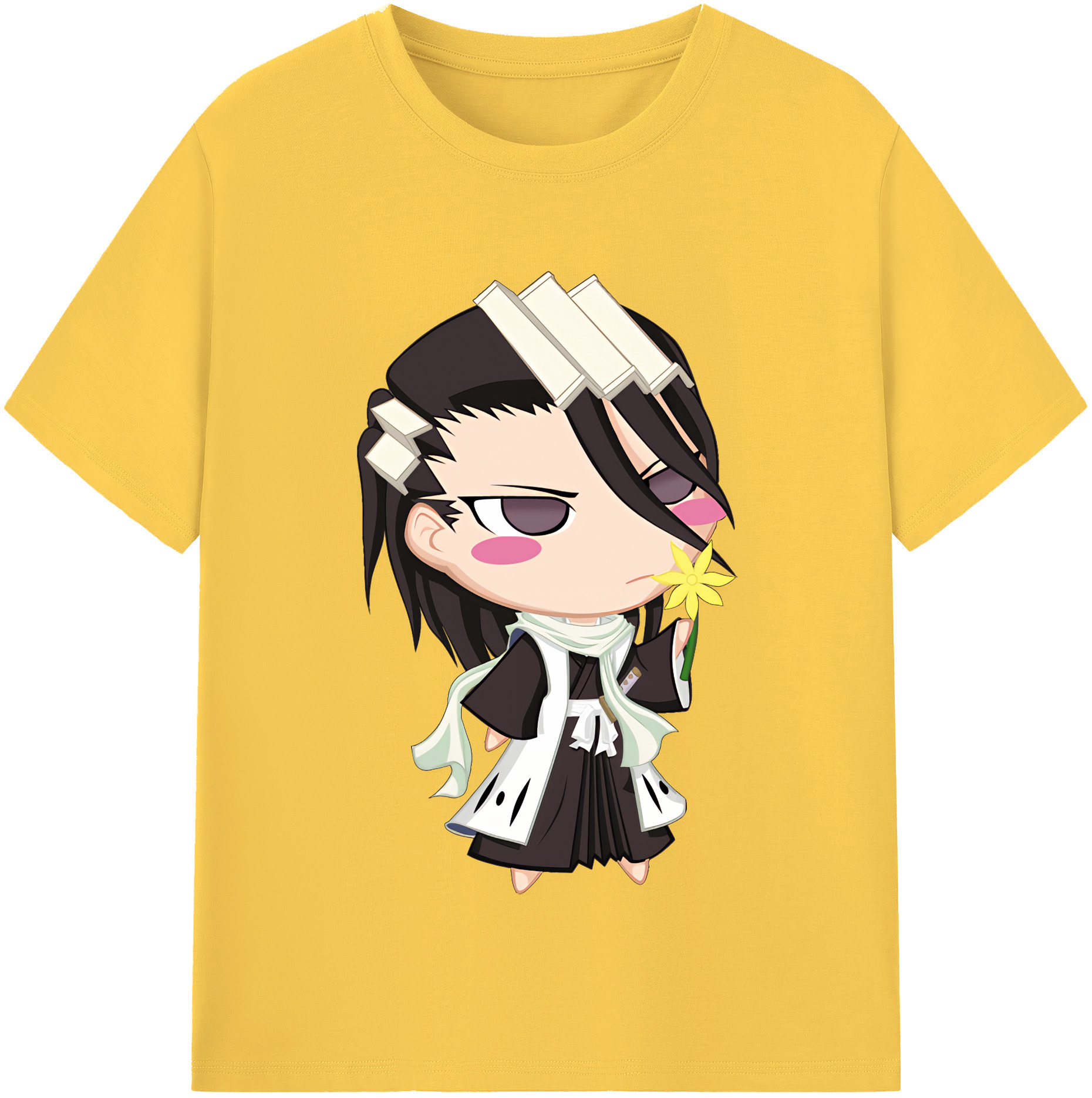 （画像用） ブリーチ くちき びゃくや BLEACH Kuchiki Byakuya 綿100％半袖Tシャツ（フロントプリント）