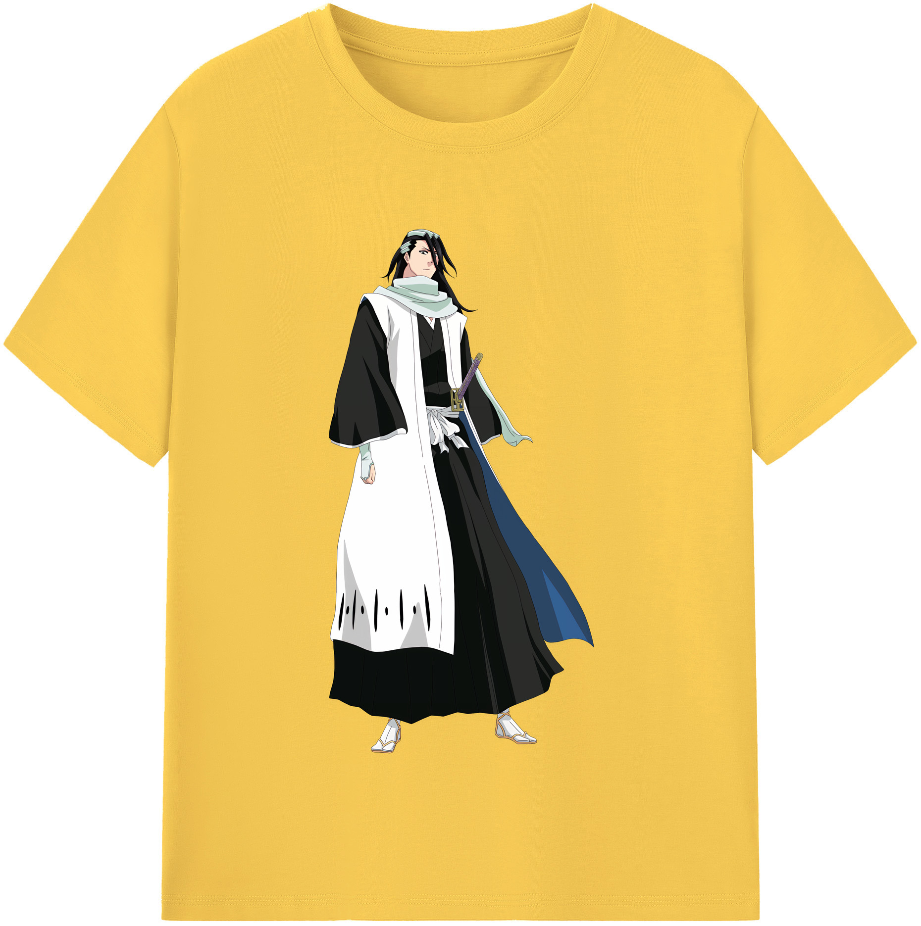 （画像用） ブリーチ くちき びゃくや BLEACH Kuchiki Byakuya 綿100％半袖Tシャツ（フロントプリント）