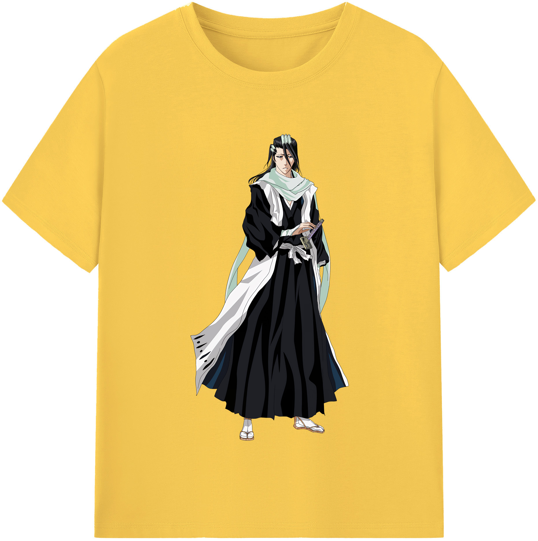 （画像用） ブリーチ くちき びゃくや BLEACH Kuchiki Byakuya 綿100％半袖Tシャツ（フロントプリント）