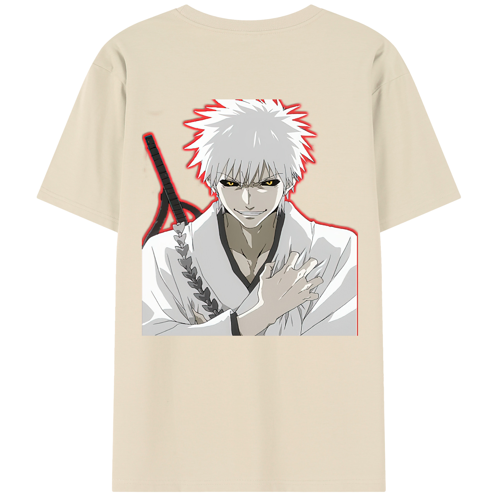 （画像用） ブリーチ 黒崎一護（くろさき いちご）BLEACH Kurosaki Ichigo 綿100％半袖Tシャツ（背面プリント）