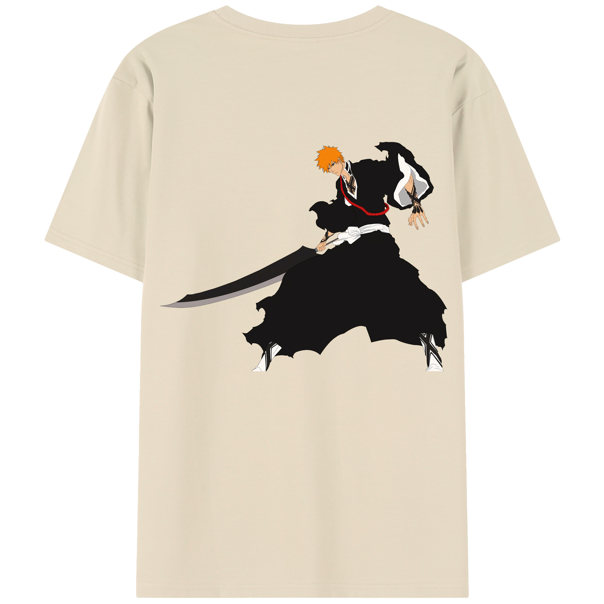 （画像用） ブリーチ 黒崎一護（くろさき いちご）BLEACH Kurosaki Ichigo 綿100％半袖Tシャツ（背面プリント）