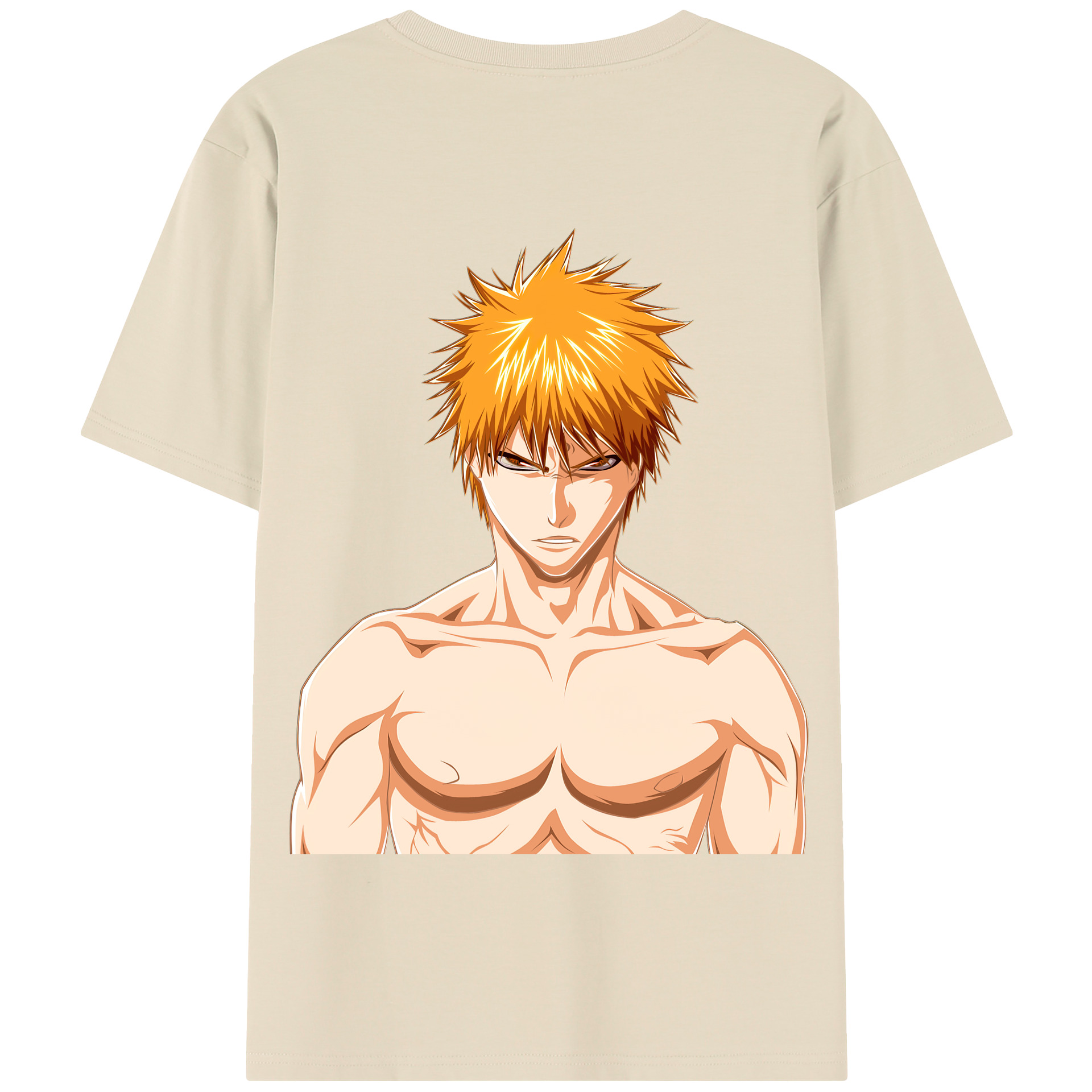 （画像用） ブリーチ 黒崎一護（くろさき いちご）BLEACH Kurosaki Ichigo 綿100％半袖Tシャツ（背面プリント）