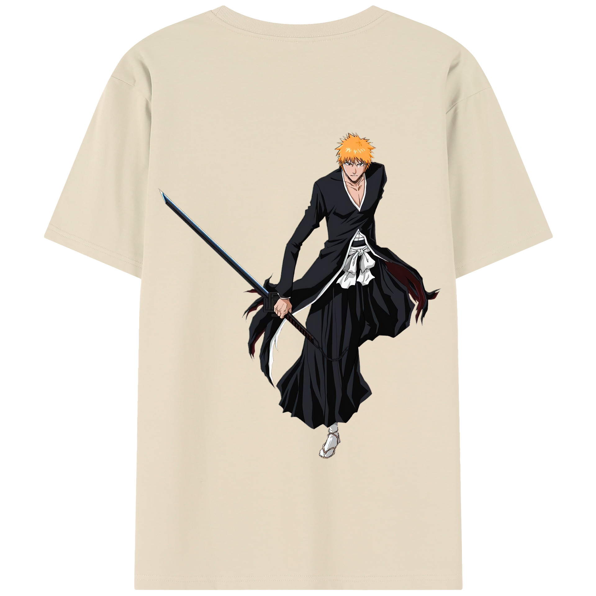 （画像用） ブリーチ 黒崎一護（くろさき いちご）BLEACH Kurosaki Ichigo 綿100％半袖Tシャツ（背面プリント）