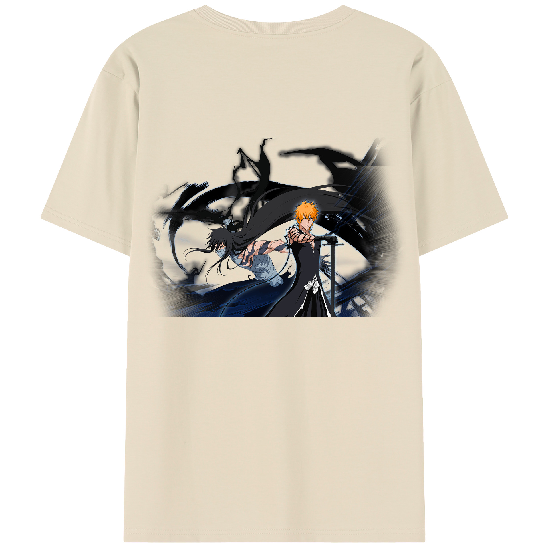（画像用） ブリーチ 黒崎一護（くろさき いちご）BLEACH Kurosaki Ichigo 綿100％半袖Tシャツ（背面プリント）