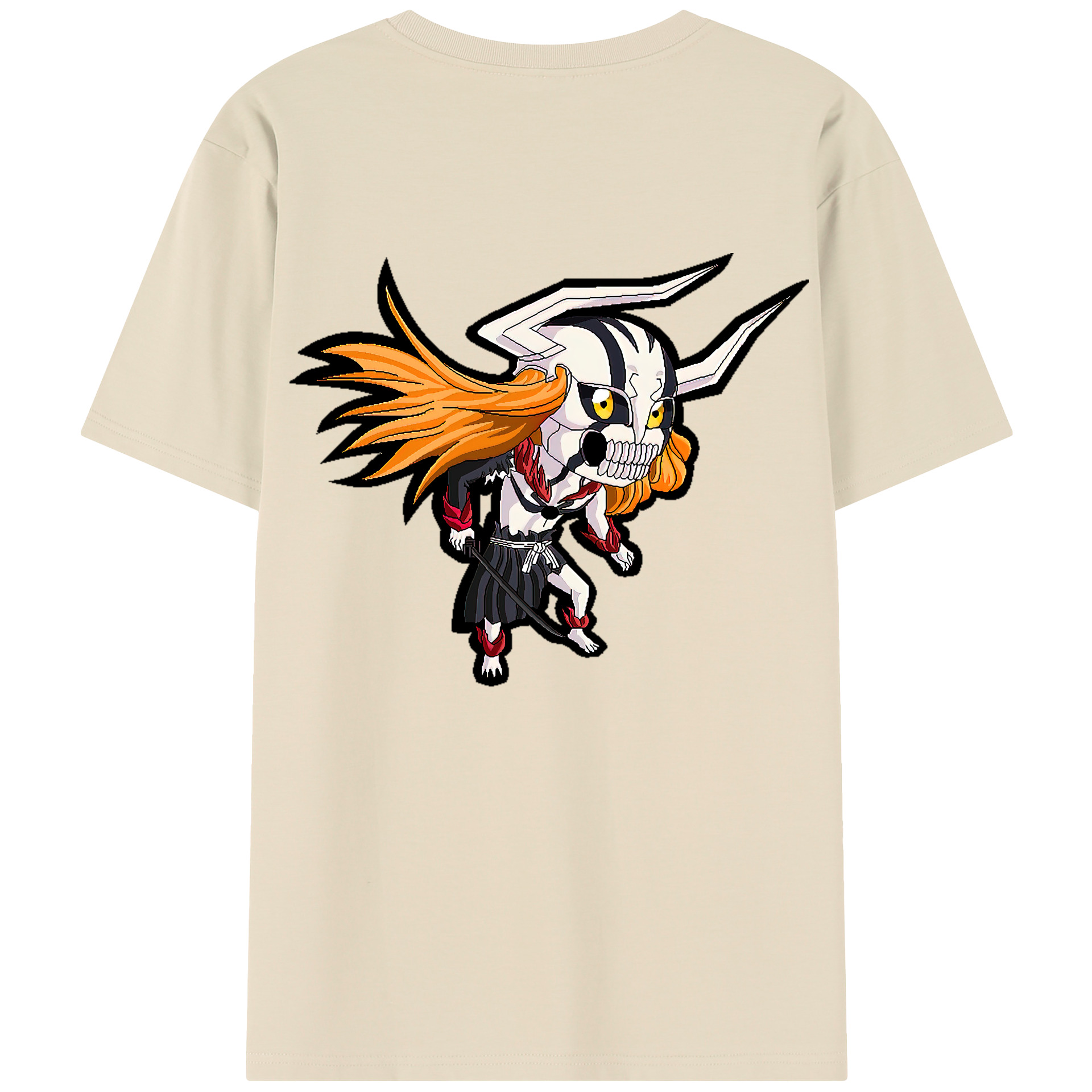 （画像用） ブリーチ 黒崎一護（くろさき いちご）BLEACH Kurosaki Ichigo 綿100％半袖Tシャツ（背面プリント）