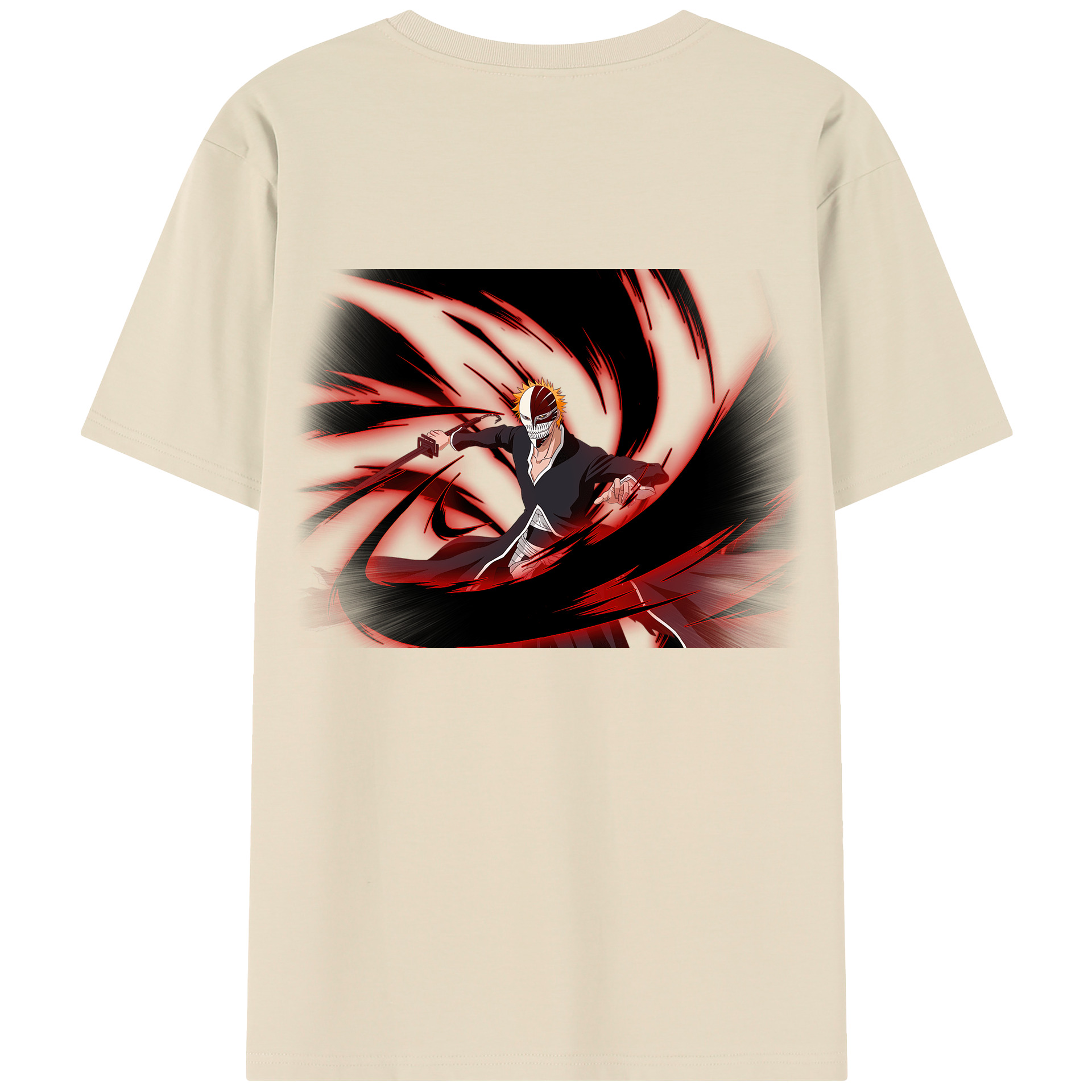 （画像用） ブリーチ 黒崎一護（くろさき いちご）BLEACH Kurosaki Ichigo 綿100％半袖Tシャツ（背面プリント）