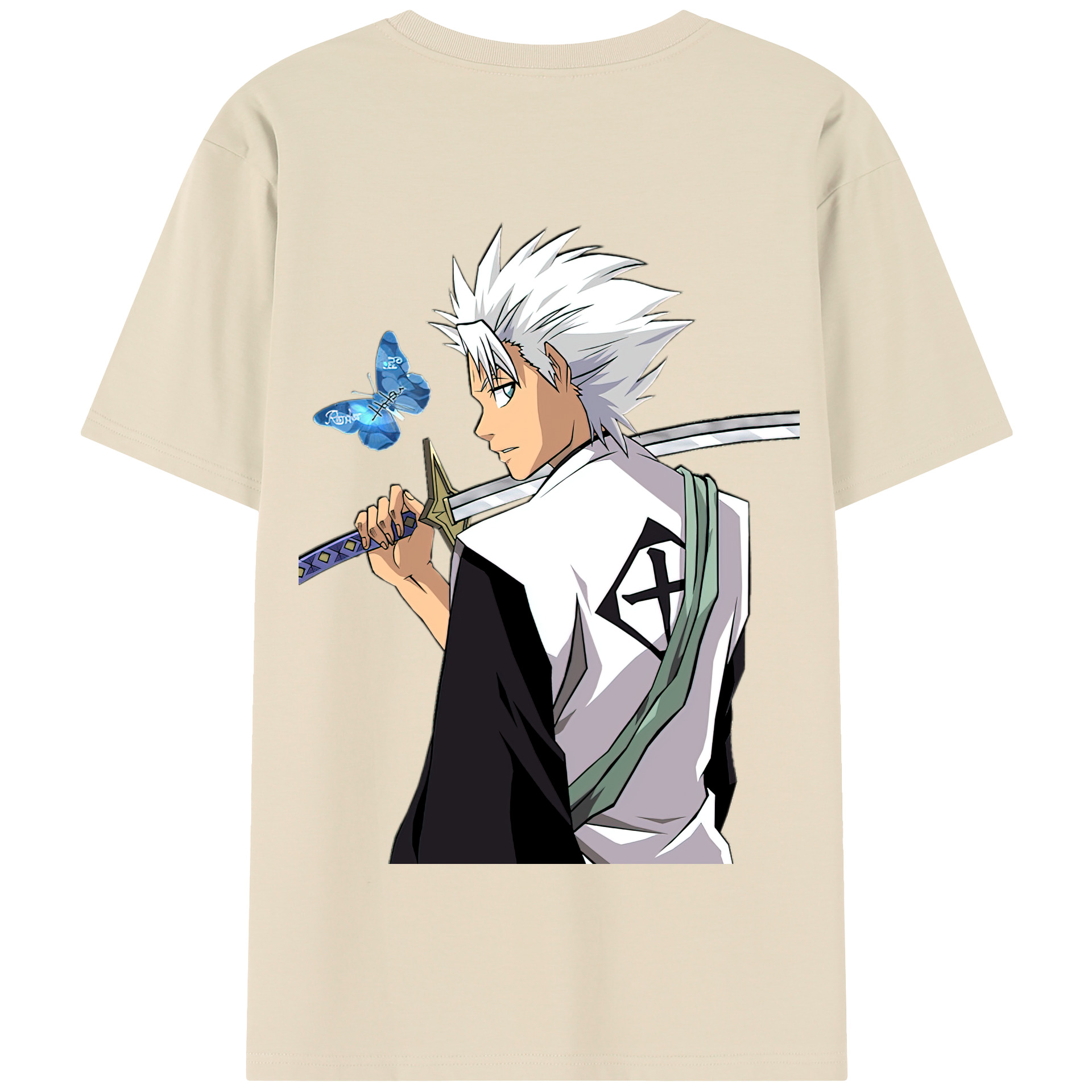 （画像用） ブリーチ 日番谷冬獅郎（ひつがや とうしろう） BLEACH Hitsugaya Toushirou 綿100％半袖Tシャツ（背面プリント）