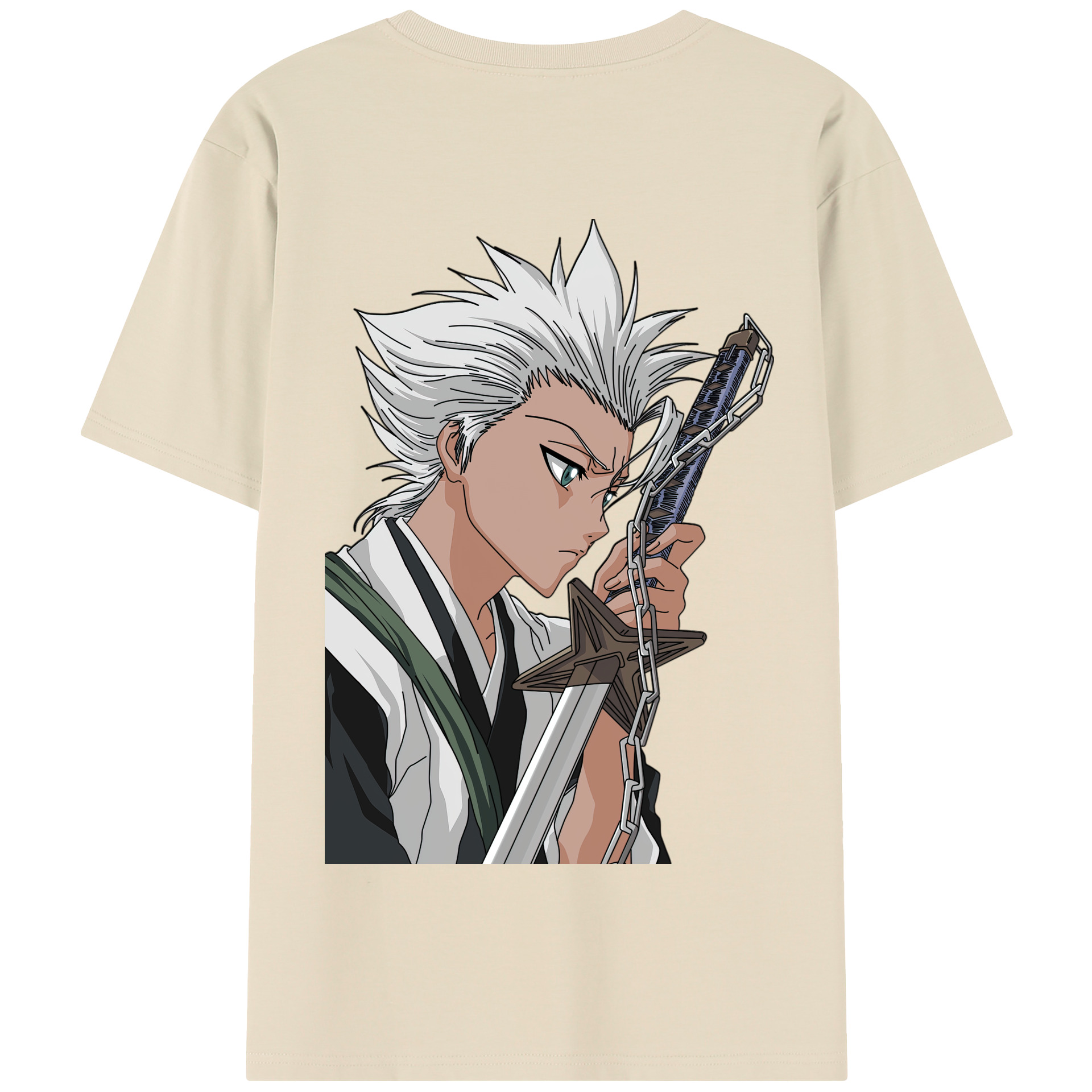 （画像用） ブリーチ 日番谷冬獅郎（ひつがや とうしろう） BLEACH Hitsugaya Toushirou 綿100％半袖Tシャツ（背面プリント）