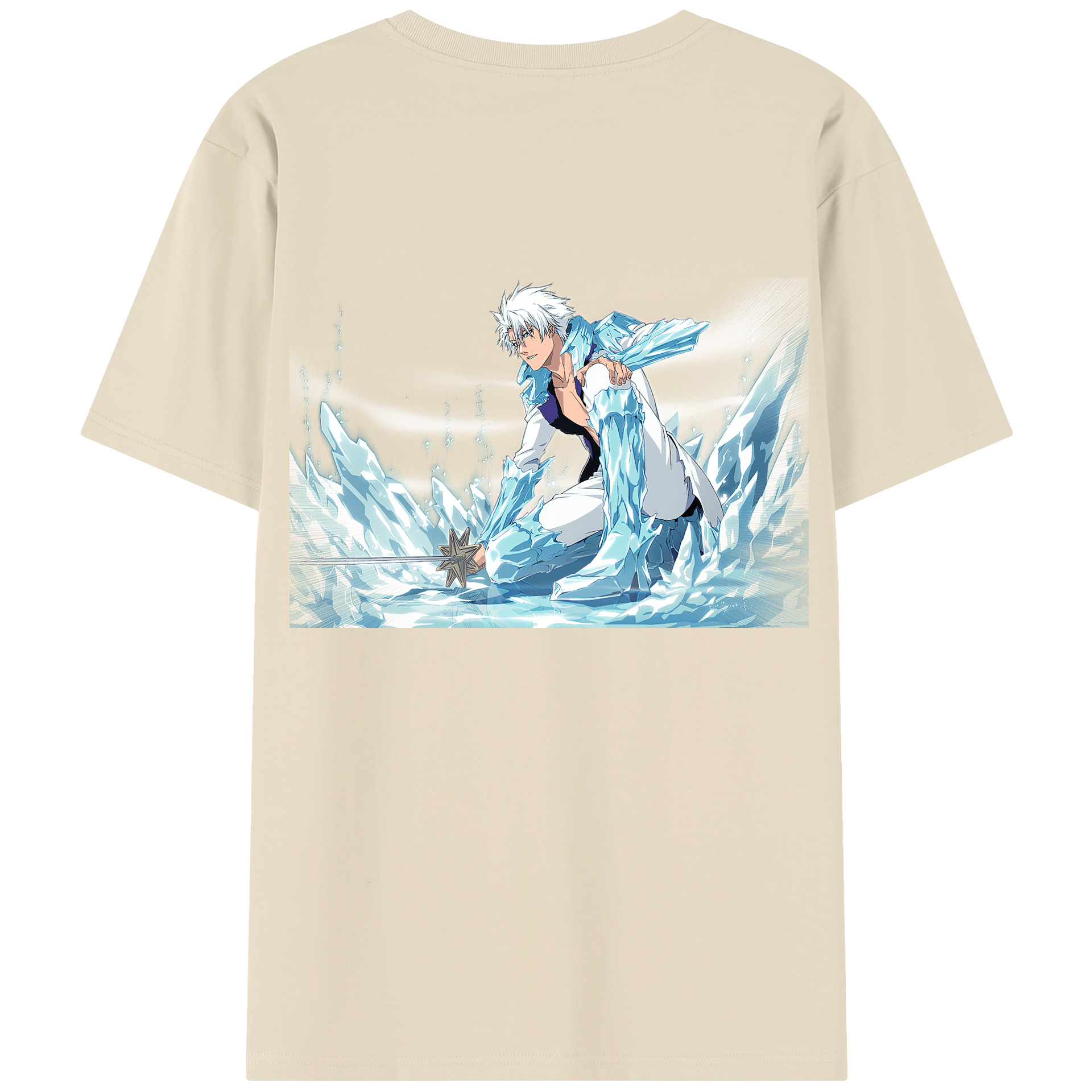 （画像用） ブリーチ 日番谷冬獅郎（ひつがや とうしろう） BLEACH Hitsugaya Toushirou 綿100％半袖Tシャツ（背面プリント）