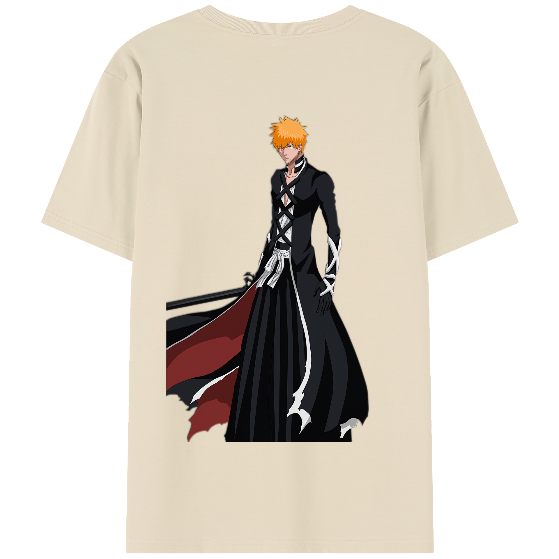 （画像用） ブリーチ 黒崎一護（くろさき いちご）BLEACH Kurosaki Ichigo 綿100％半袖Tシャツ（背面プリント）