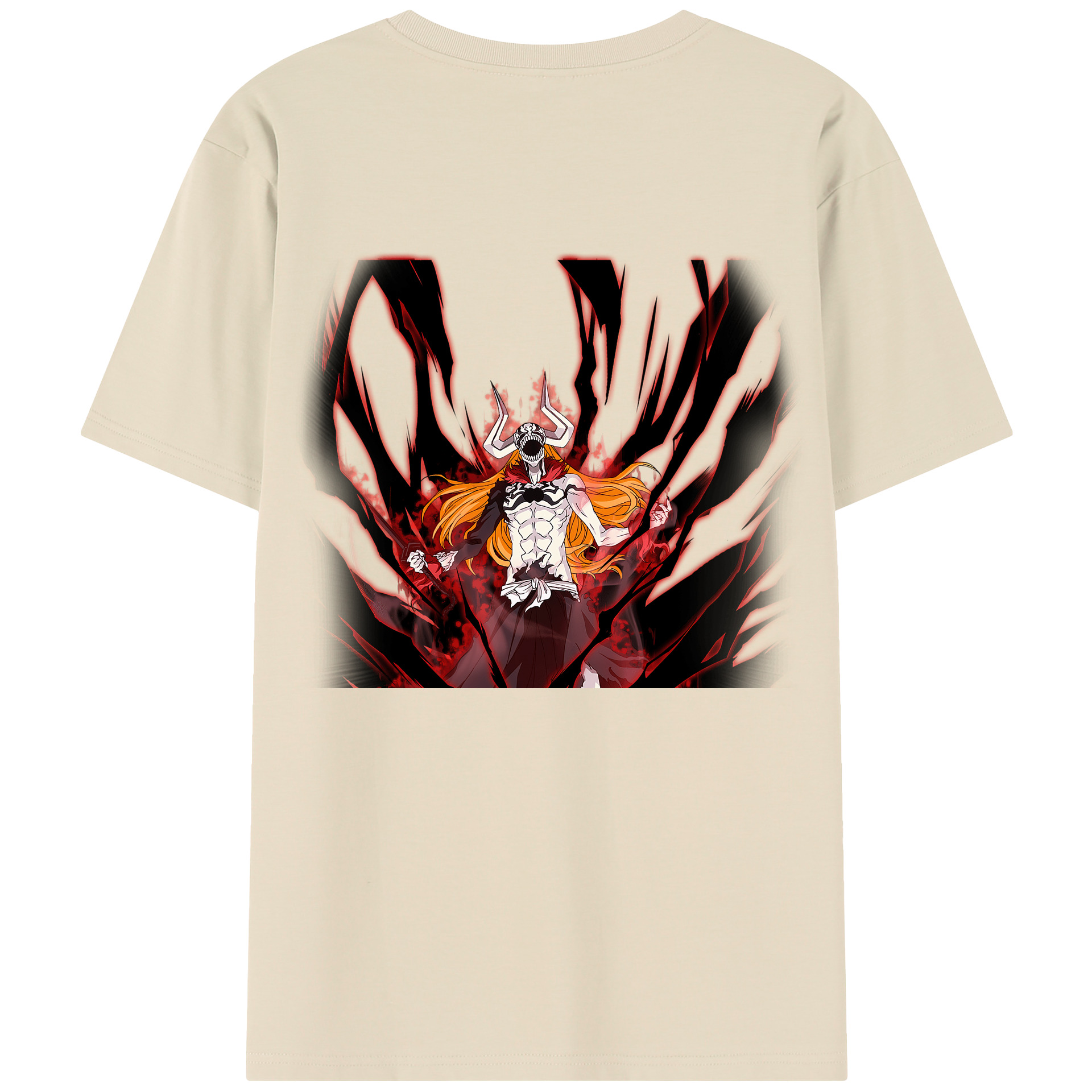 （画像用） ブリーチ 黒崎一護（くろさき いちご）BLEACH Kurosaki Ichigo 綿100％半袖Tシャツ（背面プリント）