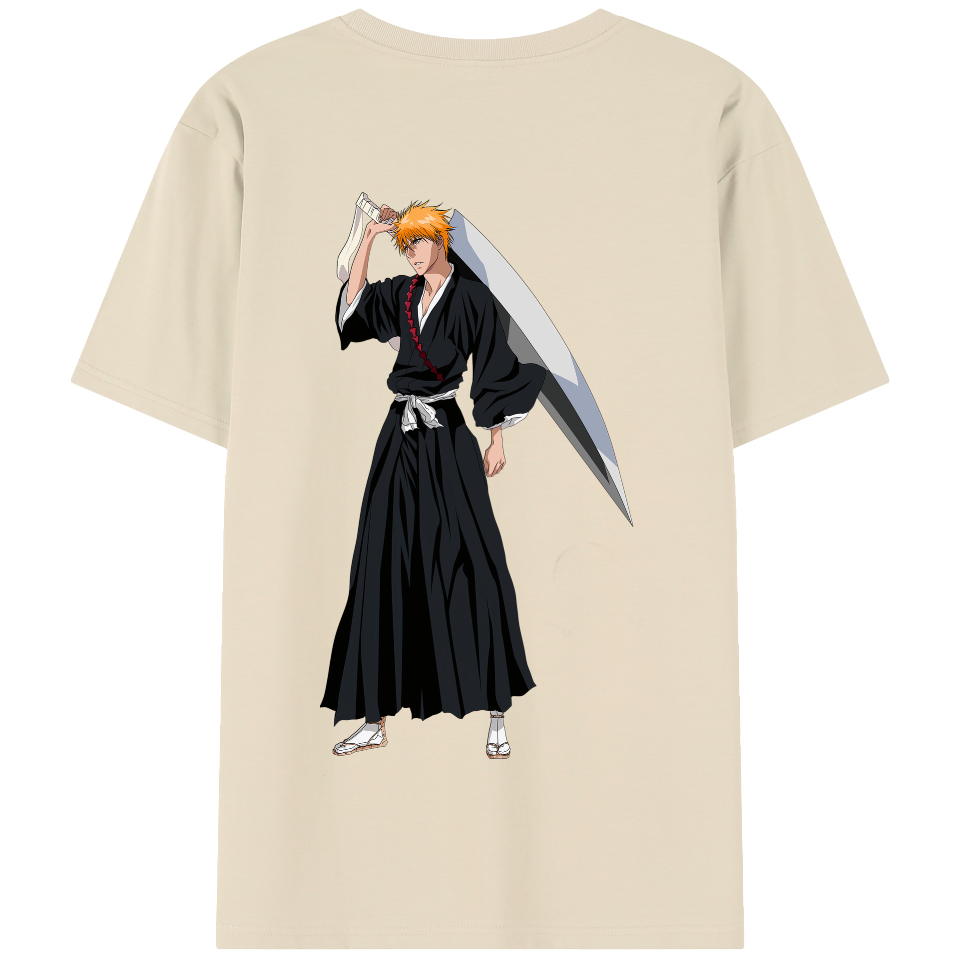 （画像用） ブリーチ 黒崎一護（くろさき いちご）BLEACH Kurosaki Ichigo 綿100％半袖Tシャツ（背面プリント）