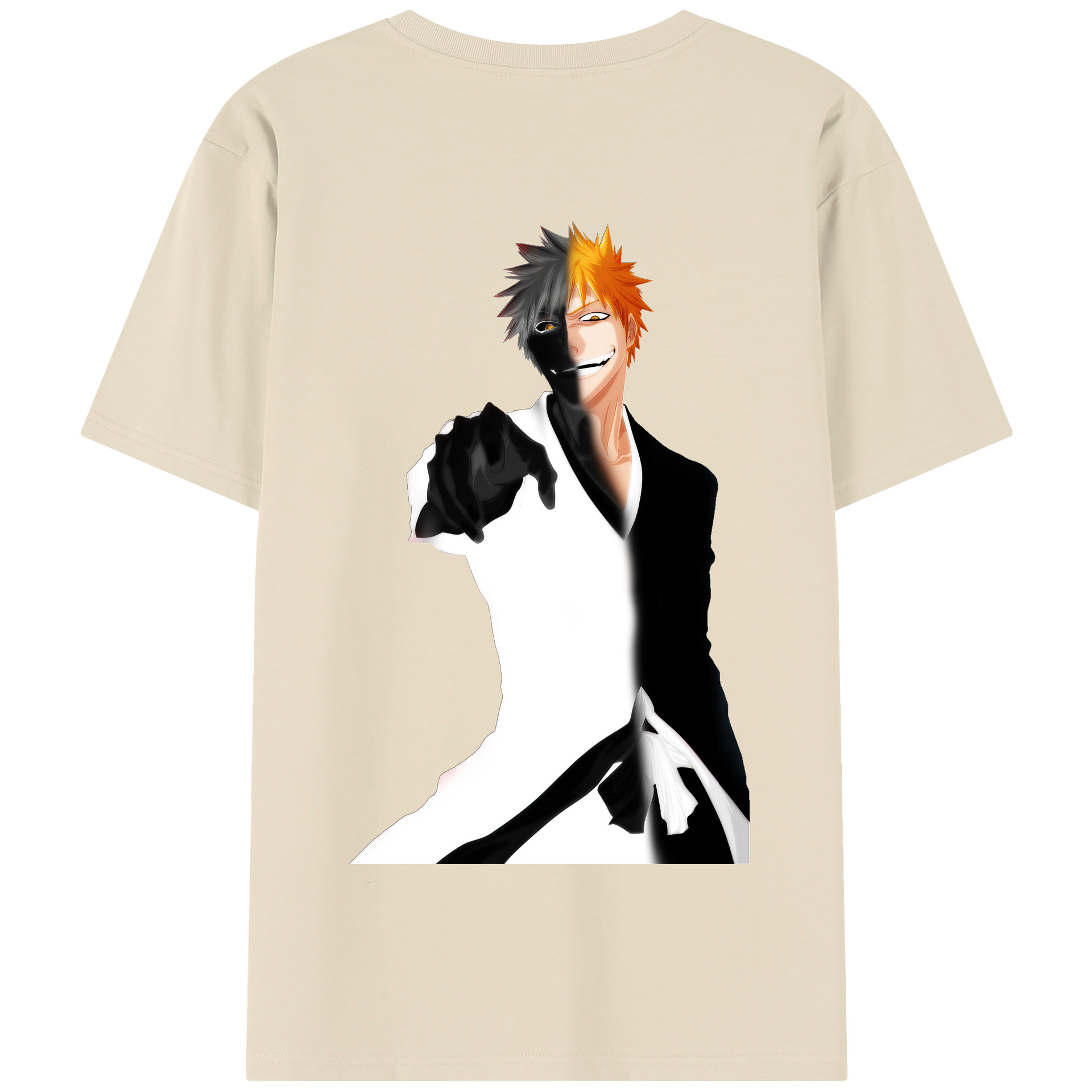 （画像用） ブリーチ 黒崎一護（くろさき いちご）BLEACH Kurosaki Ichigo 綿100％半袖Tシャツ（背面プリント）