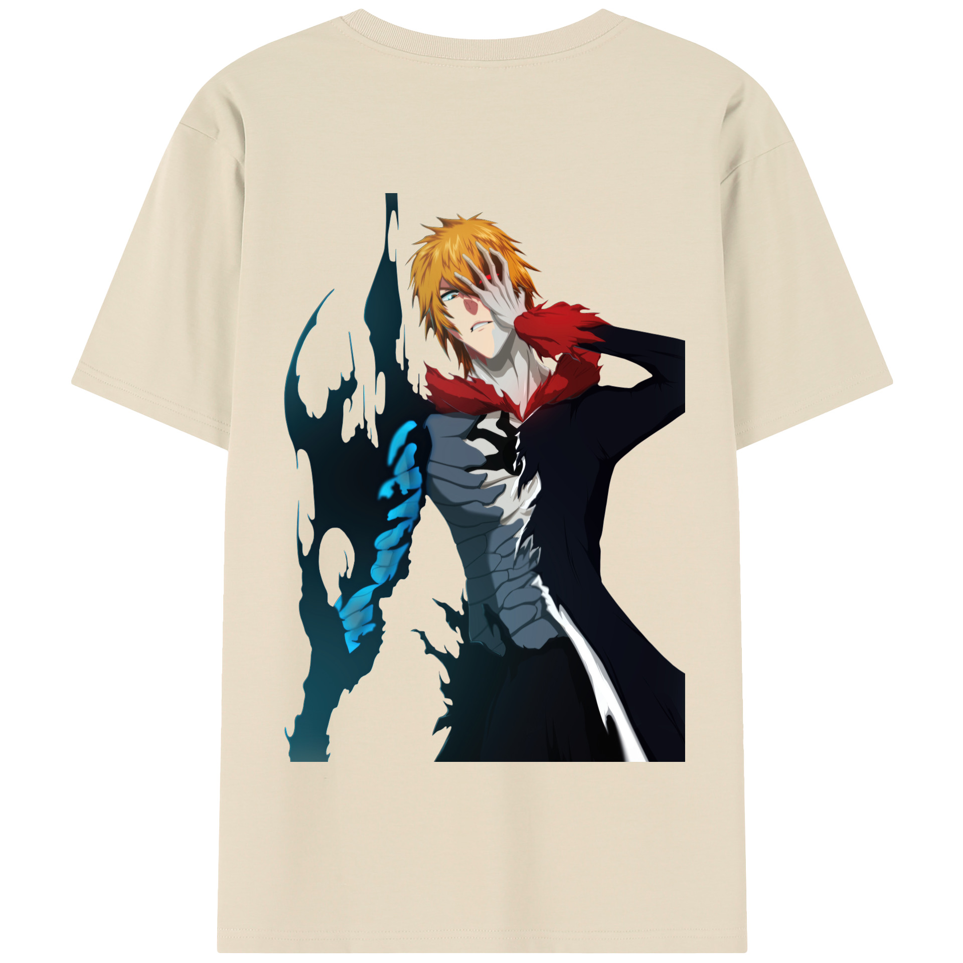 （画像用） ブリーチ 黒崎一護（くろさき いちご）BLEACH Kurosaki Ichigo 綿100％半袖Tシャツ（背面プリント）