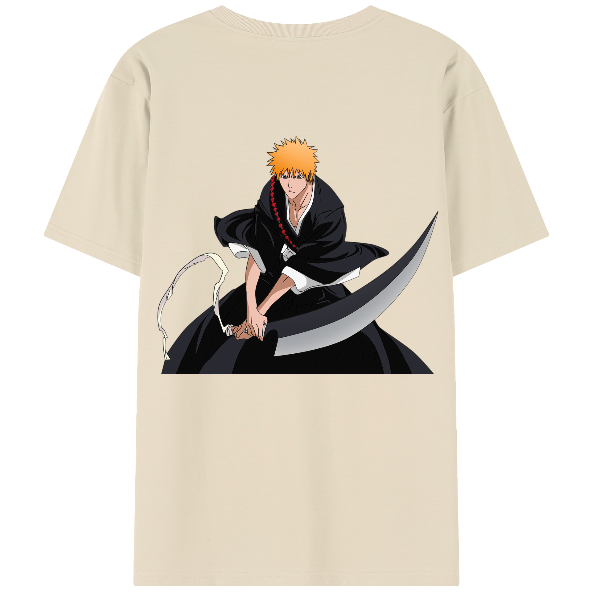 （画像用） ブリーチ 黒崎一護（くろさき いちご）BLEACH Kurosaki Ichigo 綿100％半袖Tシャツ（背面プリント）