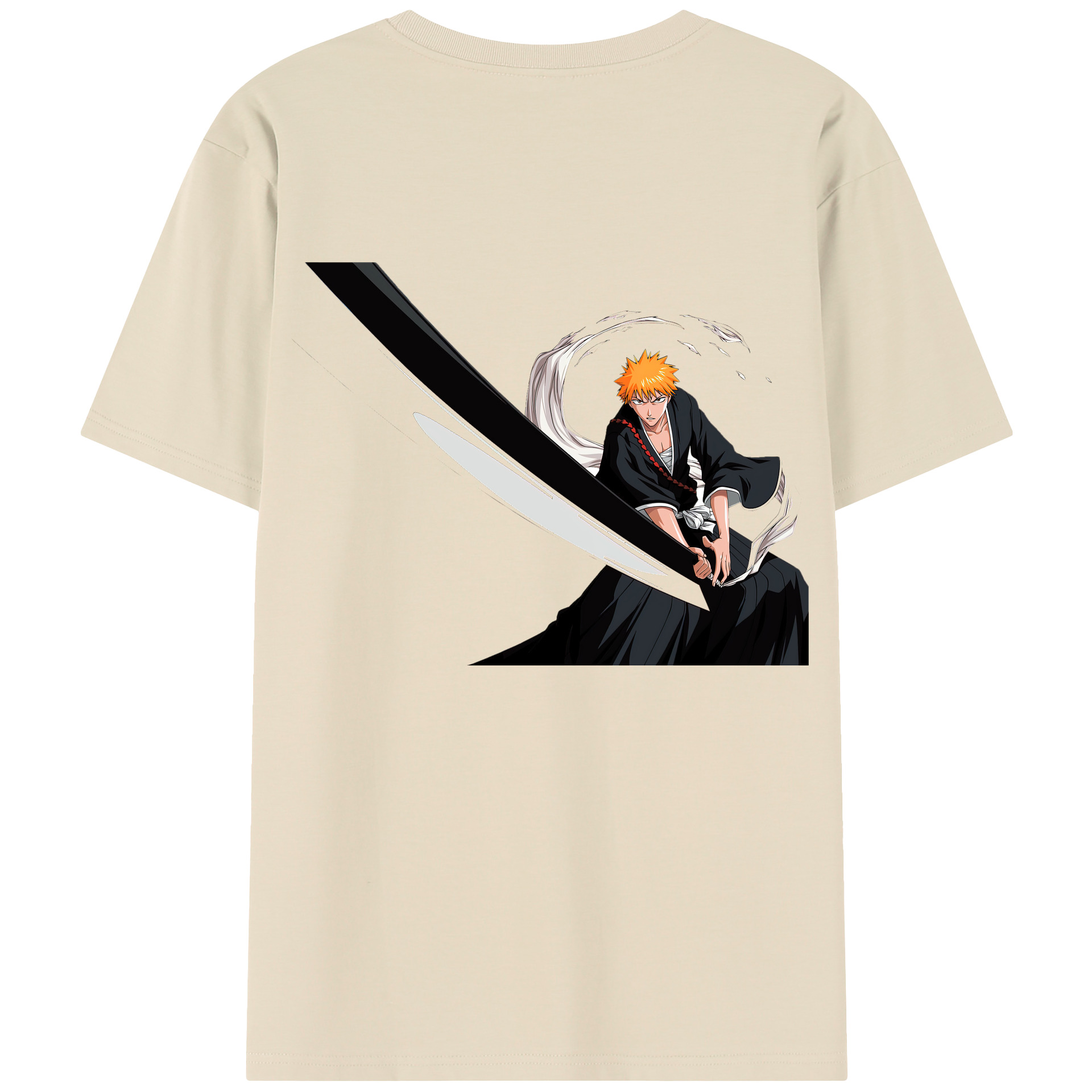 （画像用） ブリーチ 黒崎一護（くろさき いちご）BLEACH Kurosaki Ichigo 綿100％半袖Tシャツ（背面プリント）