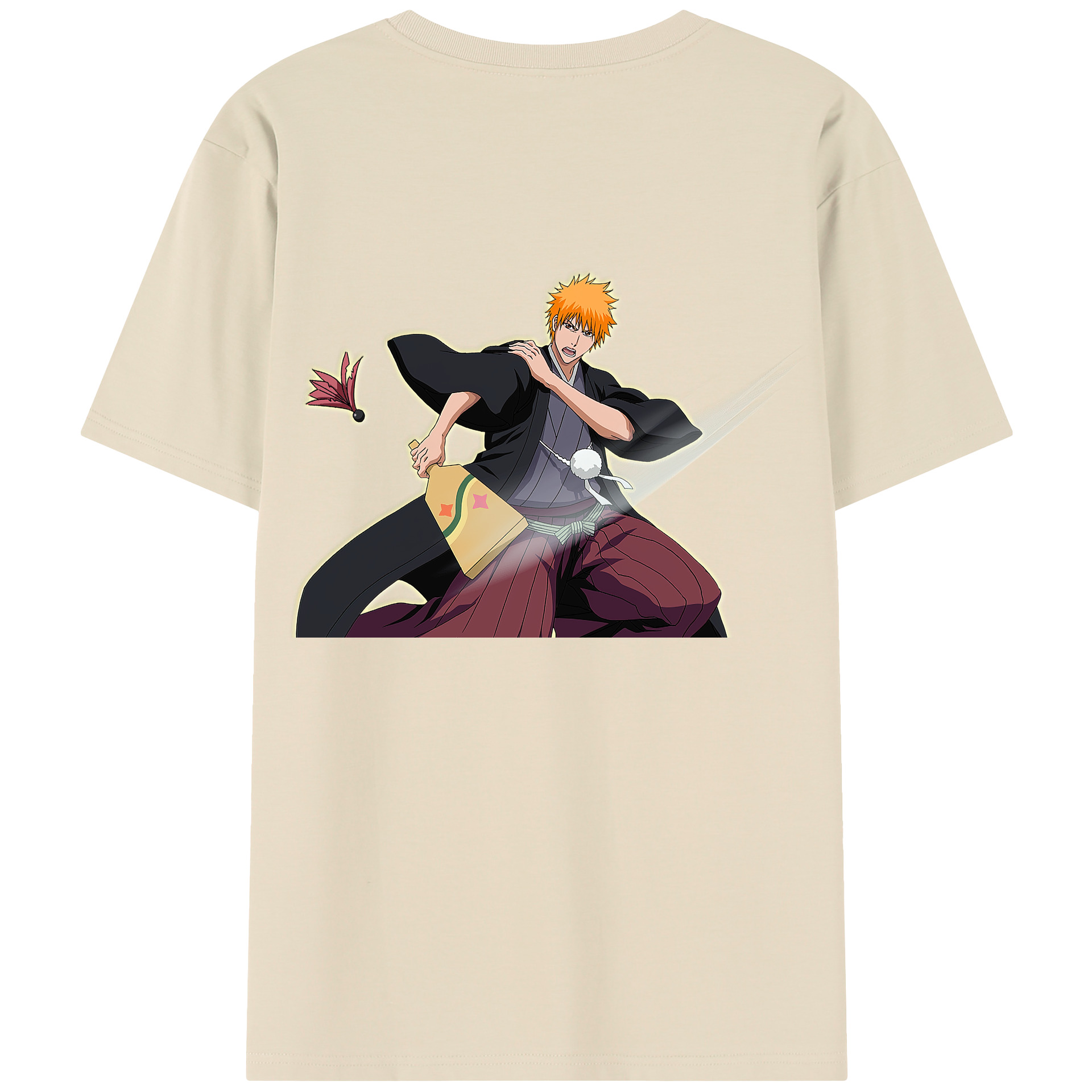 （画像用） ブリーチ 黒崎一護（くろさき いちご）BLEACH Kurosaki Ichigo 綿100％半袖Tシャツ（背面プリント）