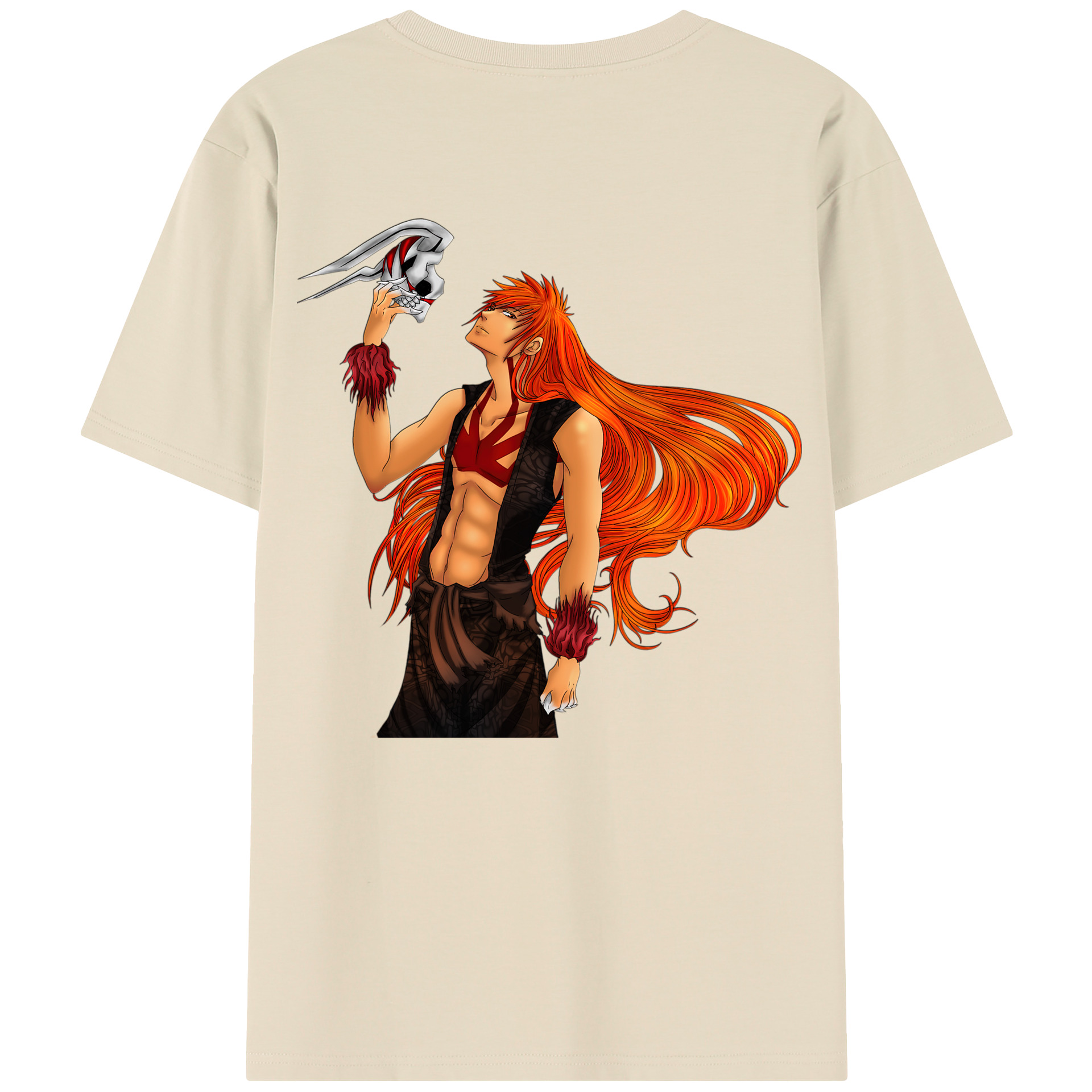 （画像用） ブリーチ 黒崎一護（くろさき いちご）BLEACH Kurosaki Ichigo 綿100％半袖Tシャツ（背面プリント）