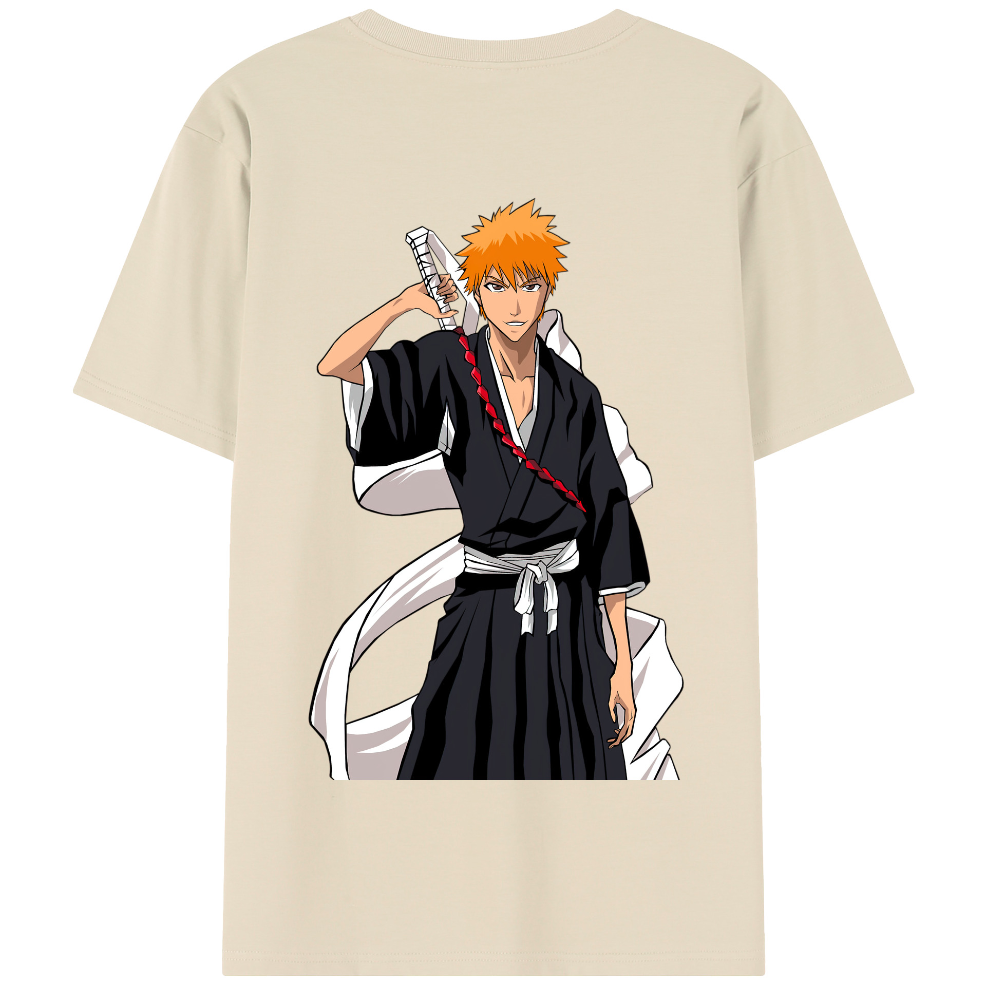 （画像用） ブリーチ 黒崎一護（くろさき いちご）BLEACH Kurosaki Ichigo 綿100％半袖Tシャツ（背面プリント）