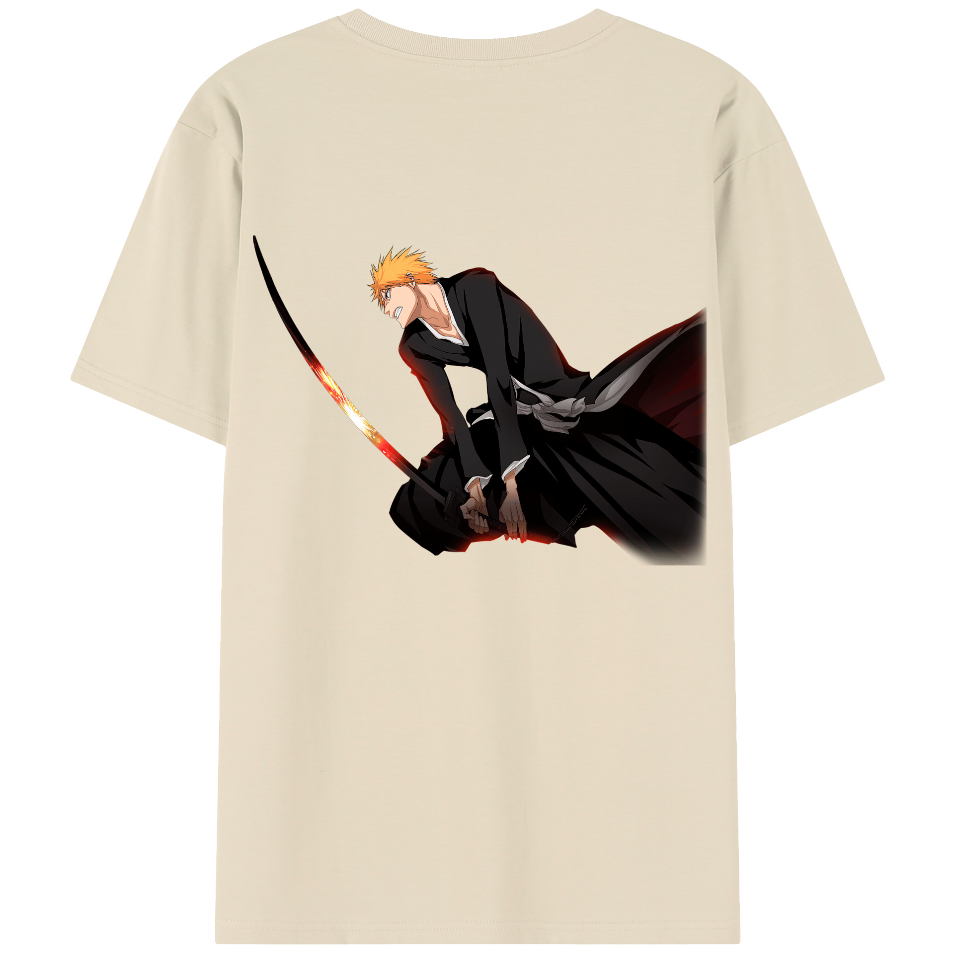 （画像用） ブリーチ 黒崎一護（くろさき いちご）BLEACH Kurosaki Ichigo 綿100％半袖Tシャツ（背面プリント）