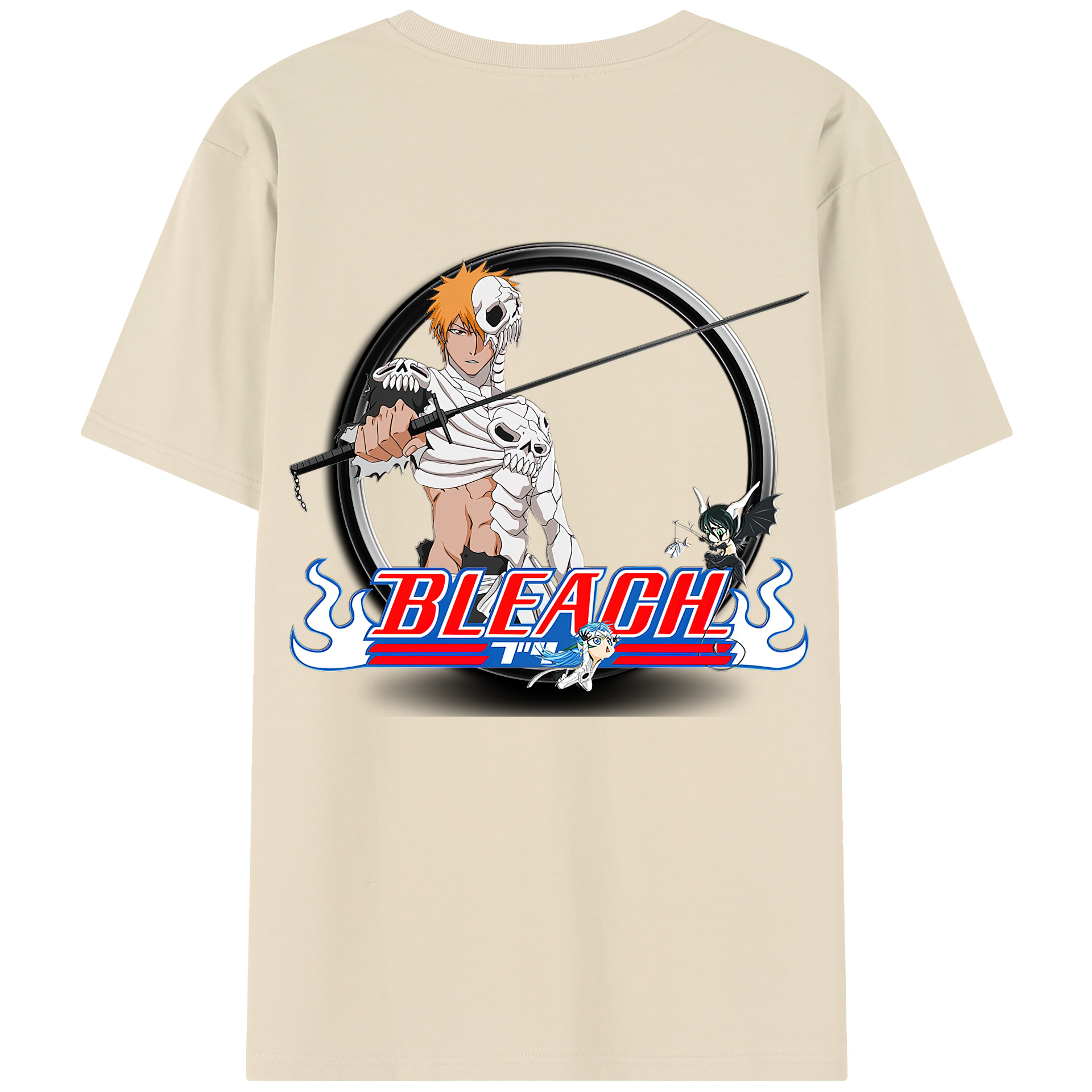 （画像用） ブリーチ 黒崎一護（くろさき いちご）BLEACH Kurosaki Ichigo 綿100％半袖Tシャツ（背面プリント）